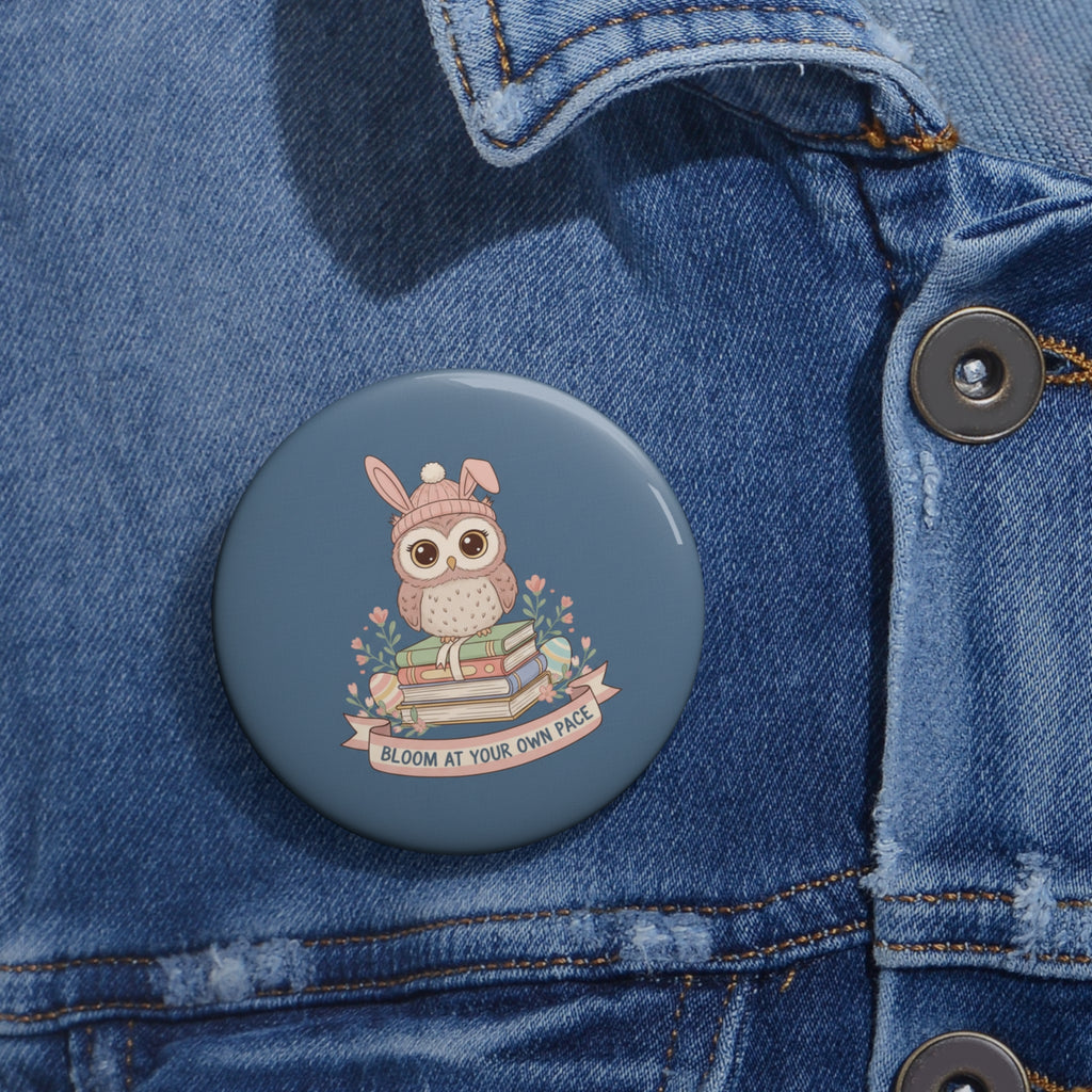 Bunny Pin Button – Bloom at Your Own Pace