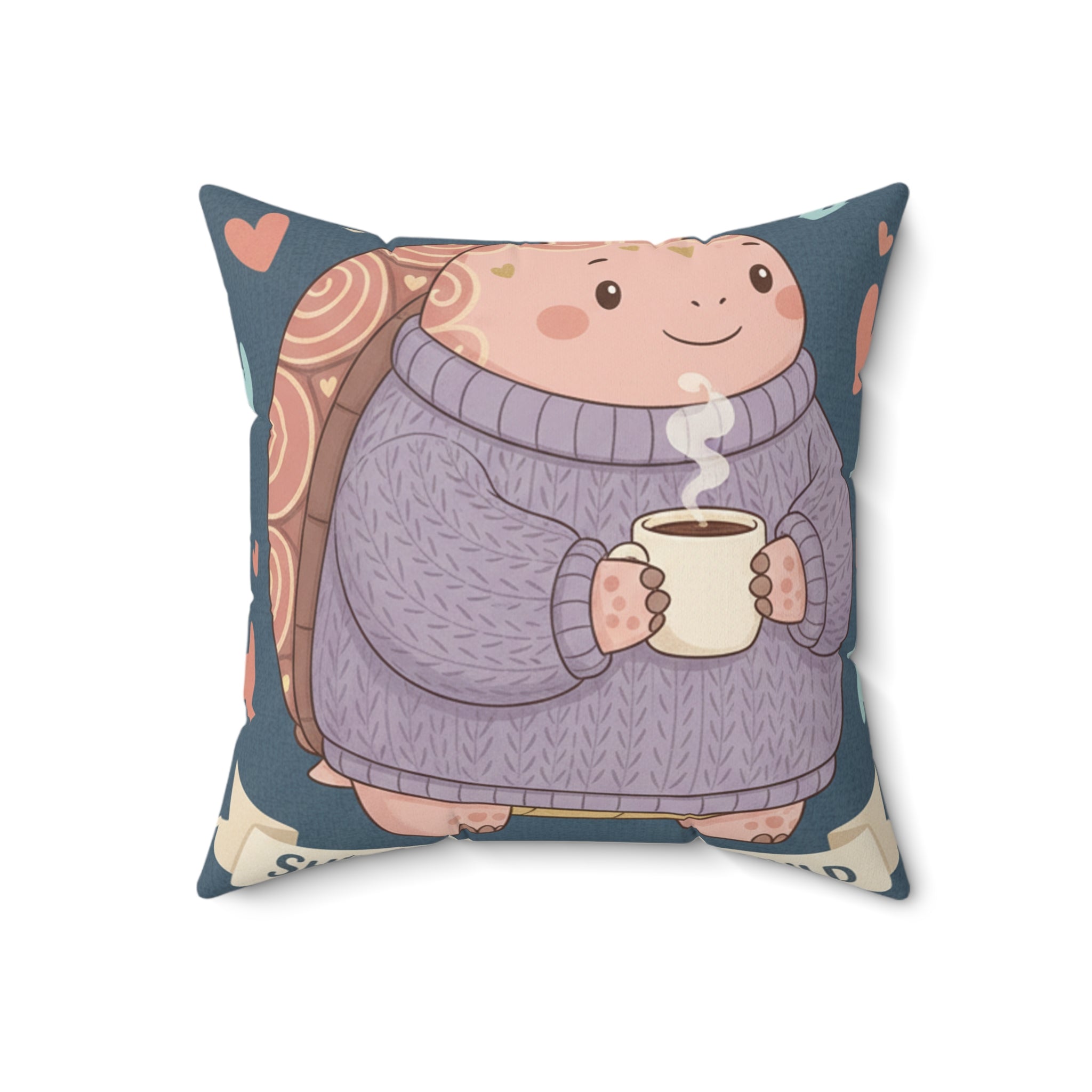 Turtle Square Pillow – She Believed She Could