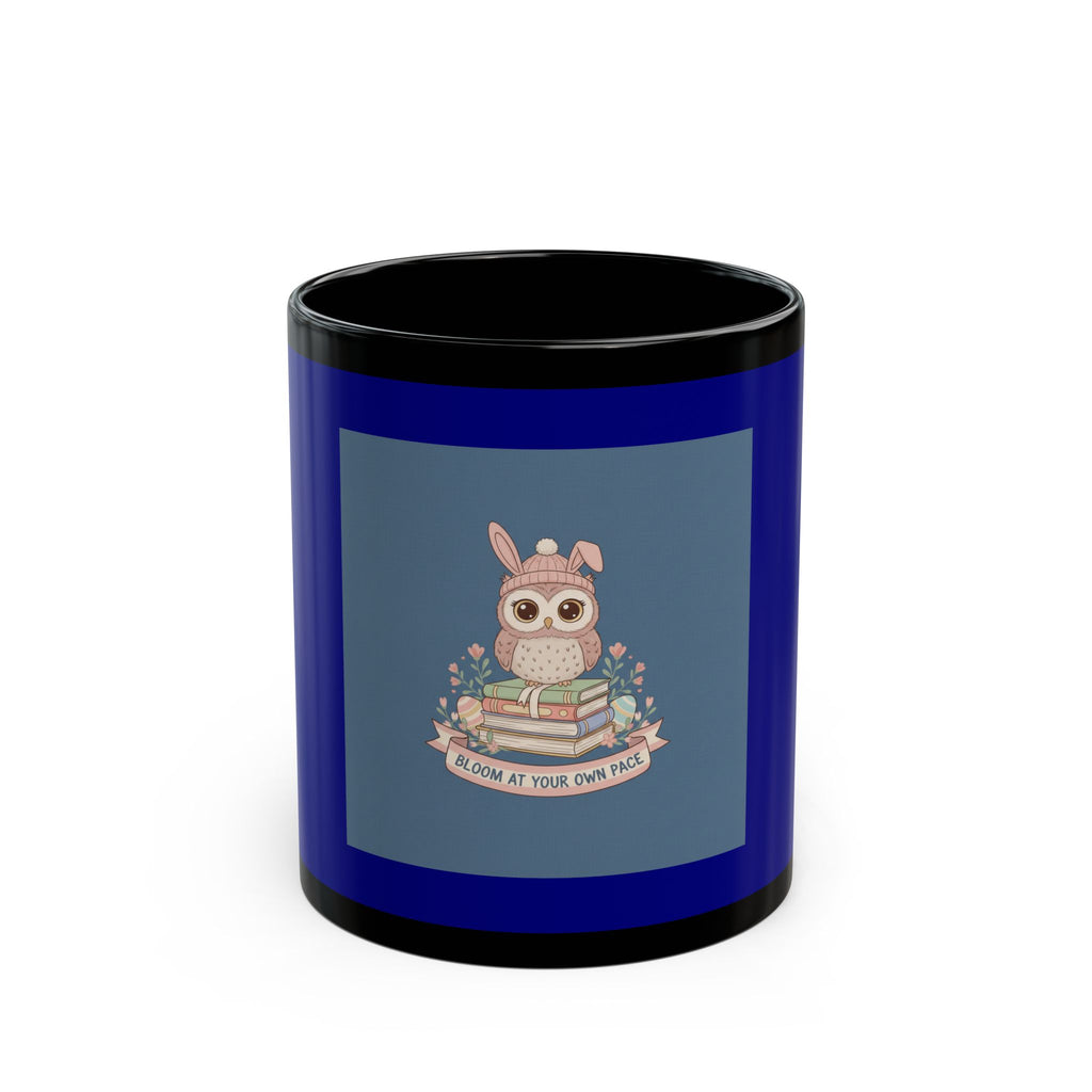 Bunny Black Mug 11oz – Bloom at Your Own Pace