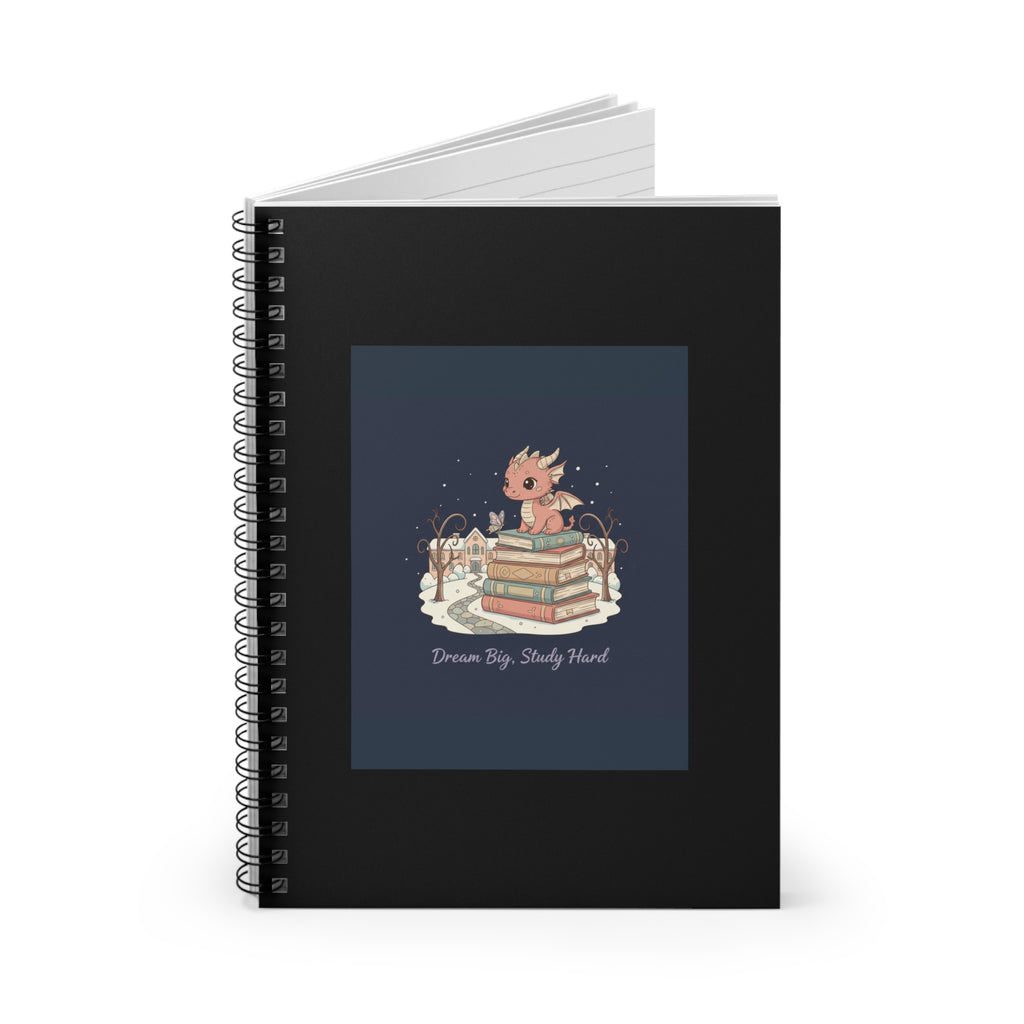 Dream Big, Study Hard Dragon Spiral Notebook