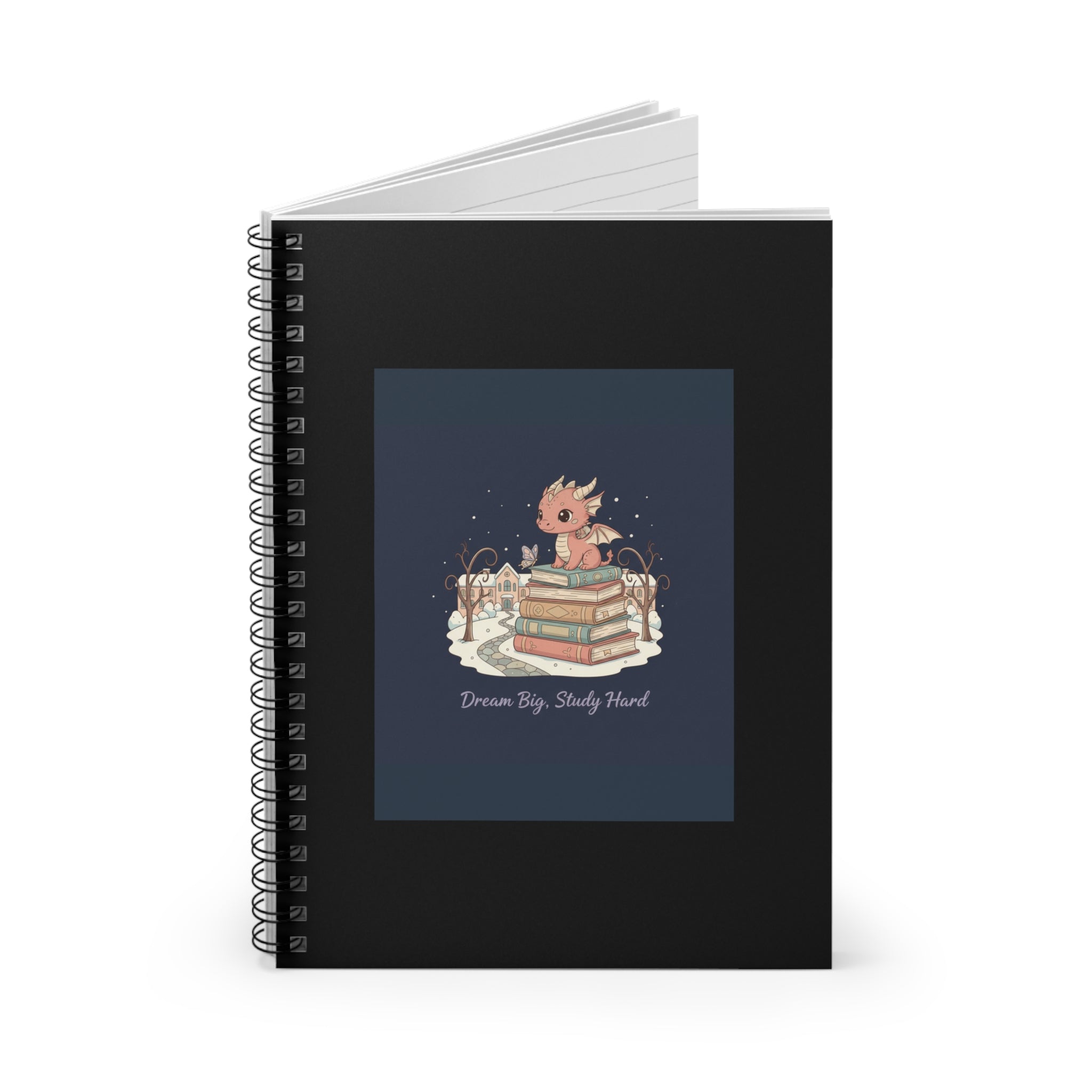 Dream Big, Study Hard Dragon Spiral Notebook