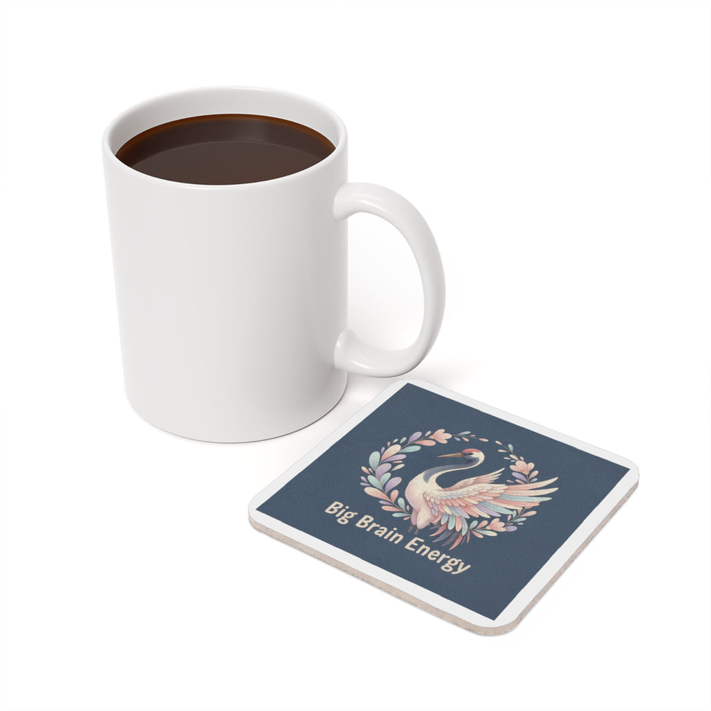 Crane Cork Coaster – Big Brain Energy