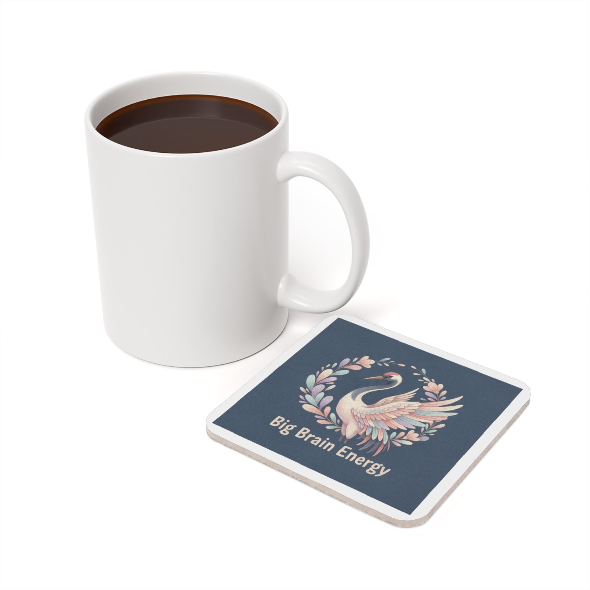 Crane Cork Coaster – Big Brain Energy