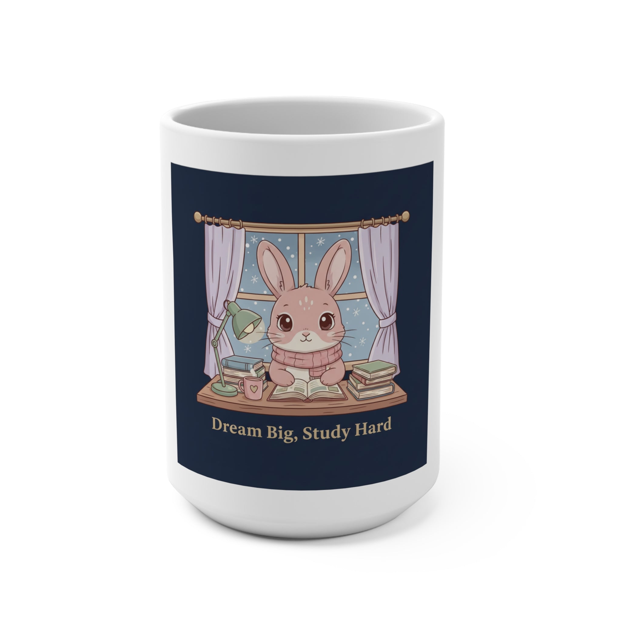 Bunny Mug 15oz – Dream Big Study Hard