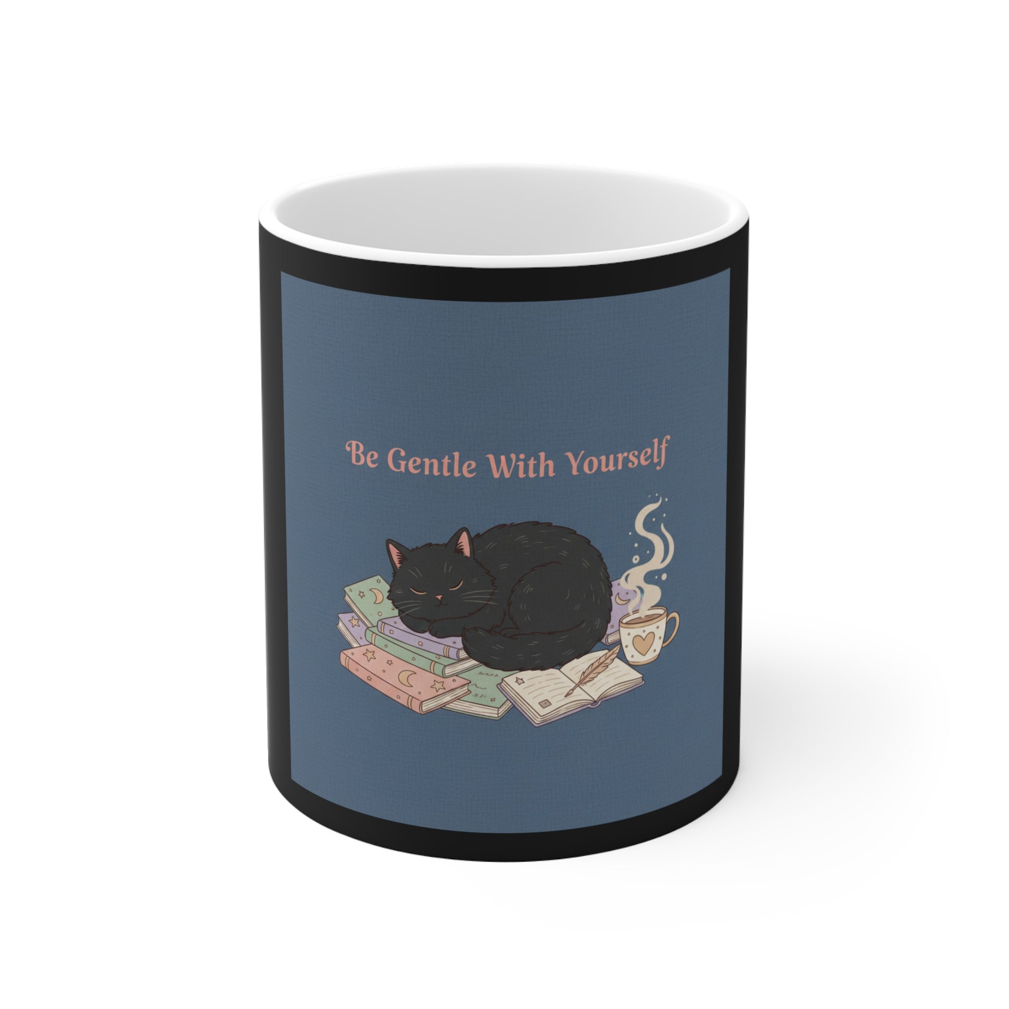 Black Cat Mug 11oz – Be Gentle With Yourself