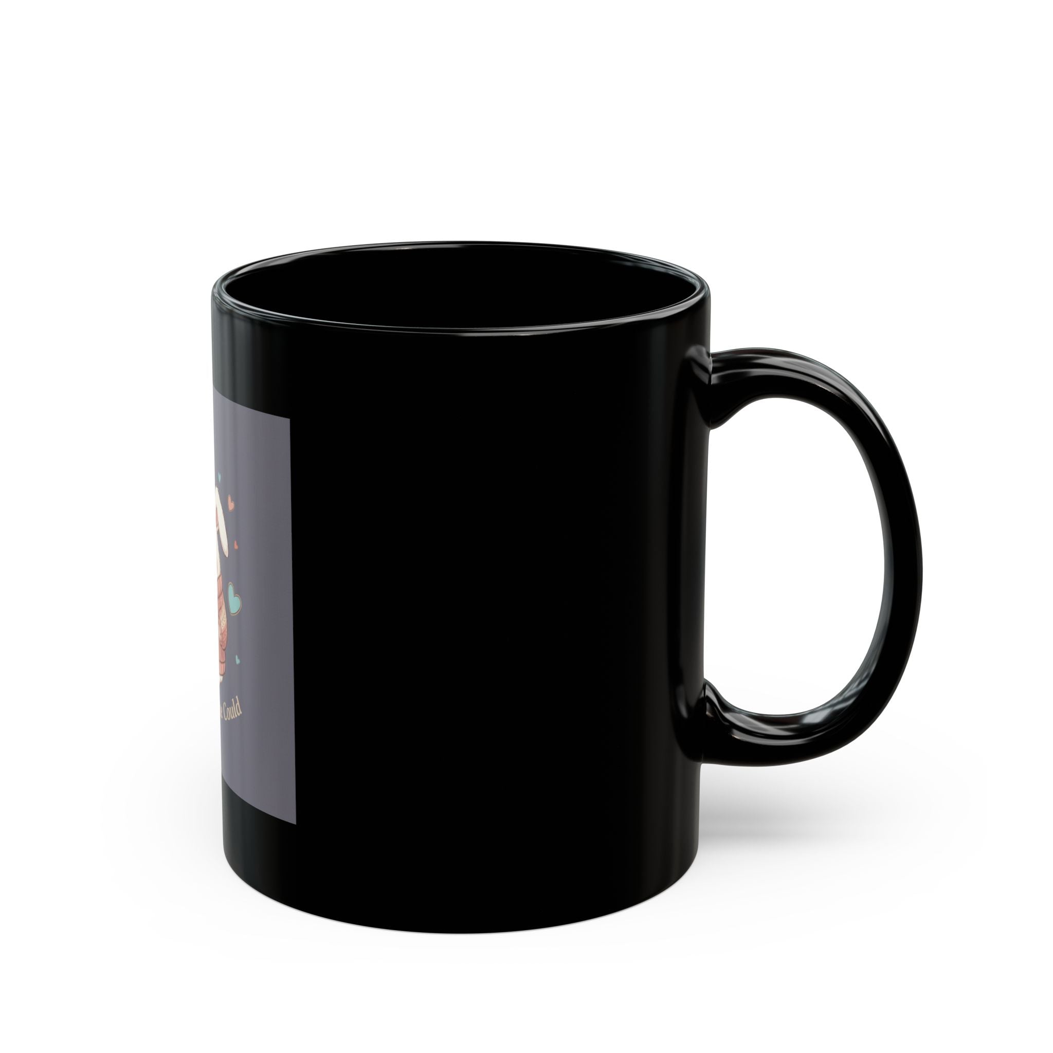 Bunny Black Mug 11oz – She Believed She Could