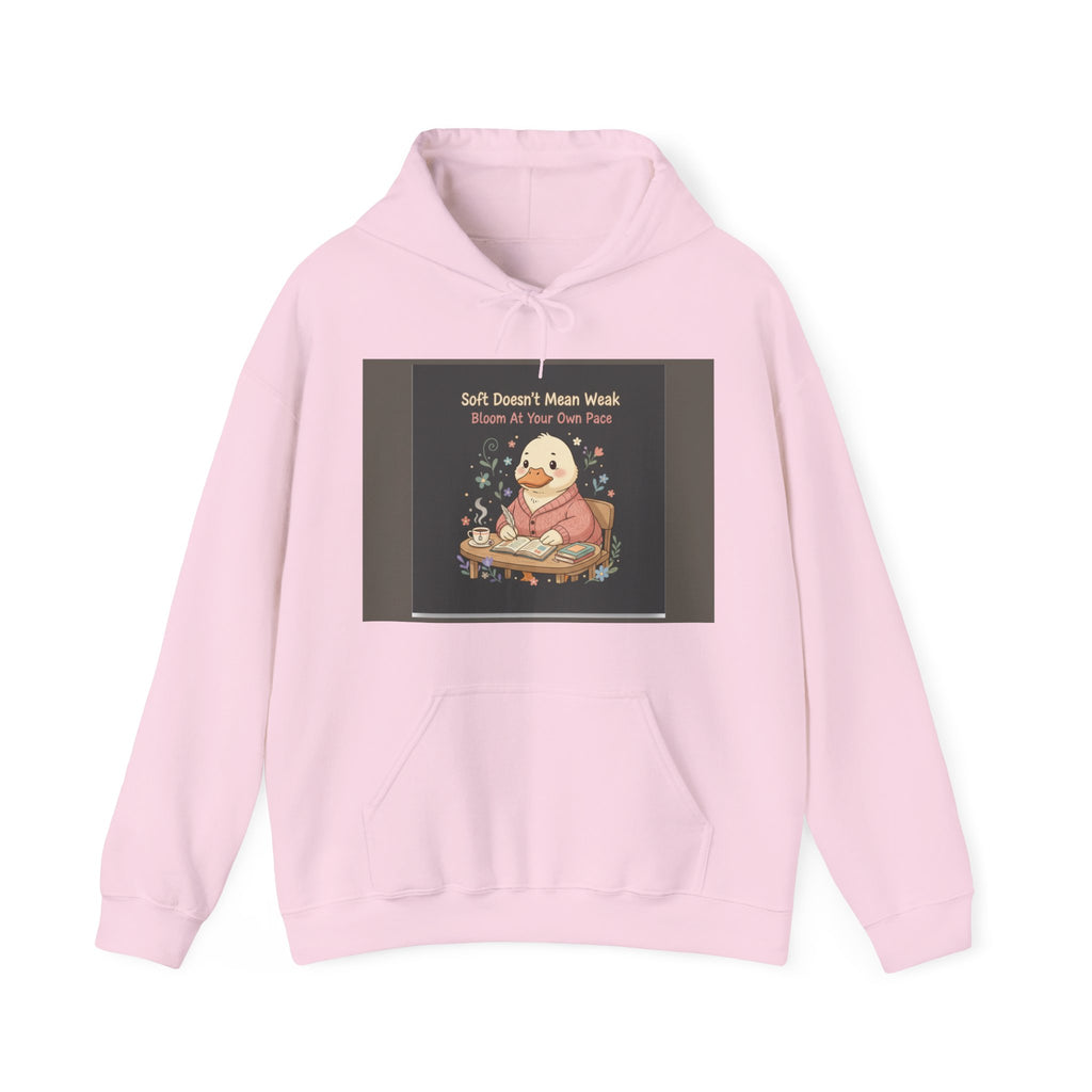 Duck In A Cardigan Hoodie – Soft Doesnt Mean Weak Bloom at Your Own