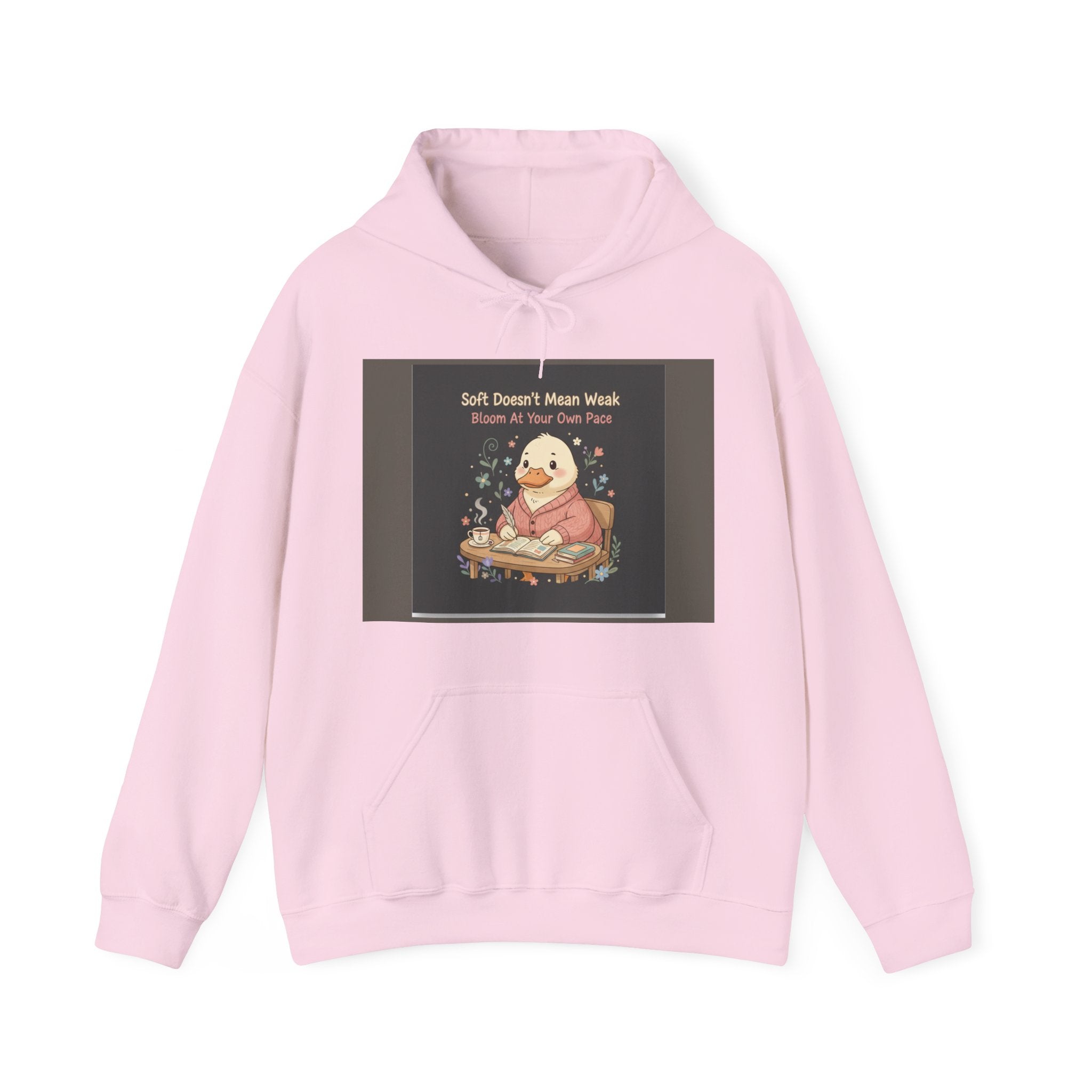 Duck In A Cardigan Hoodie – Soft Doesnt Mean Weak Bloom at Your Own