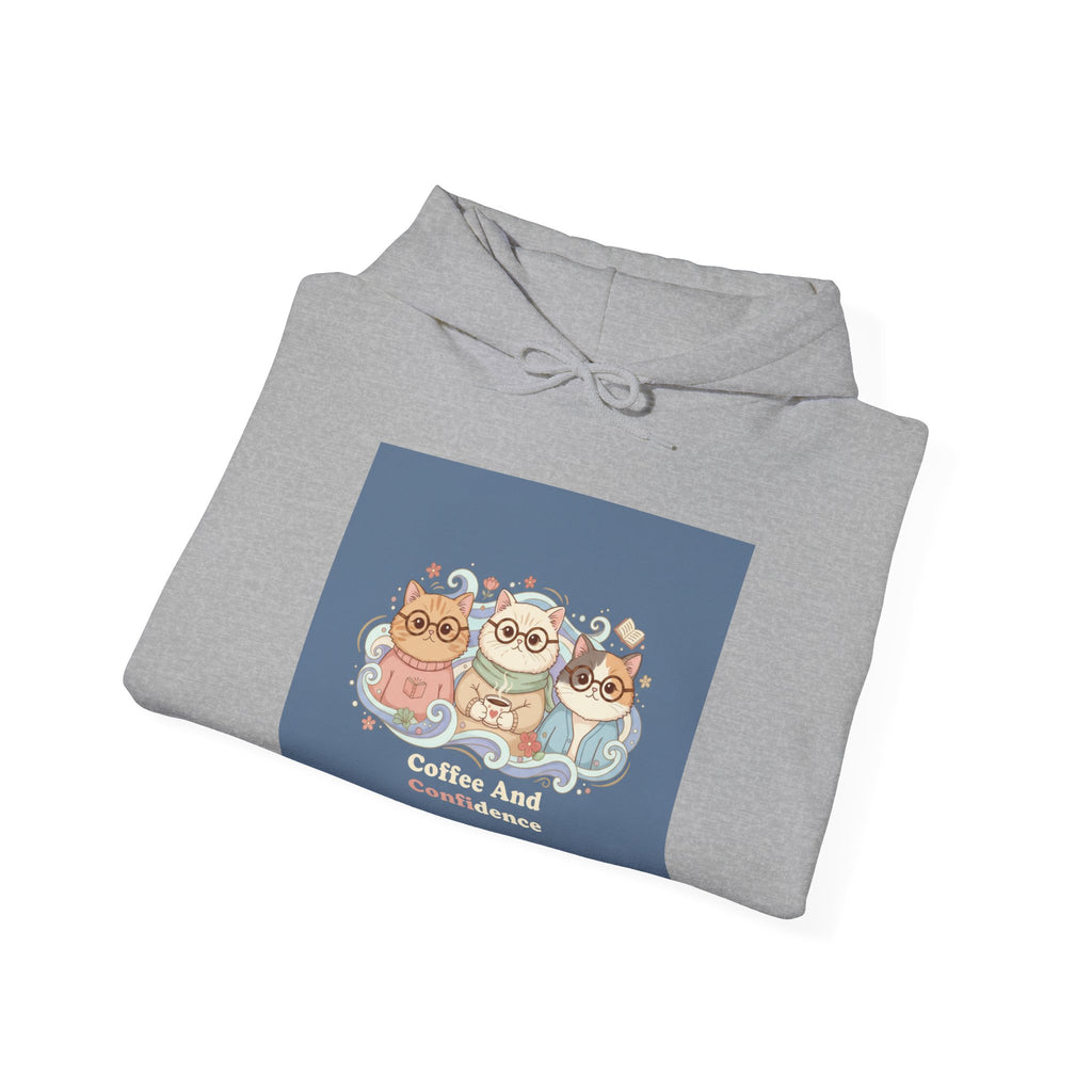 Cats With Glasses Hoodie – Coffee and Confidence