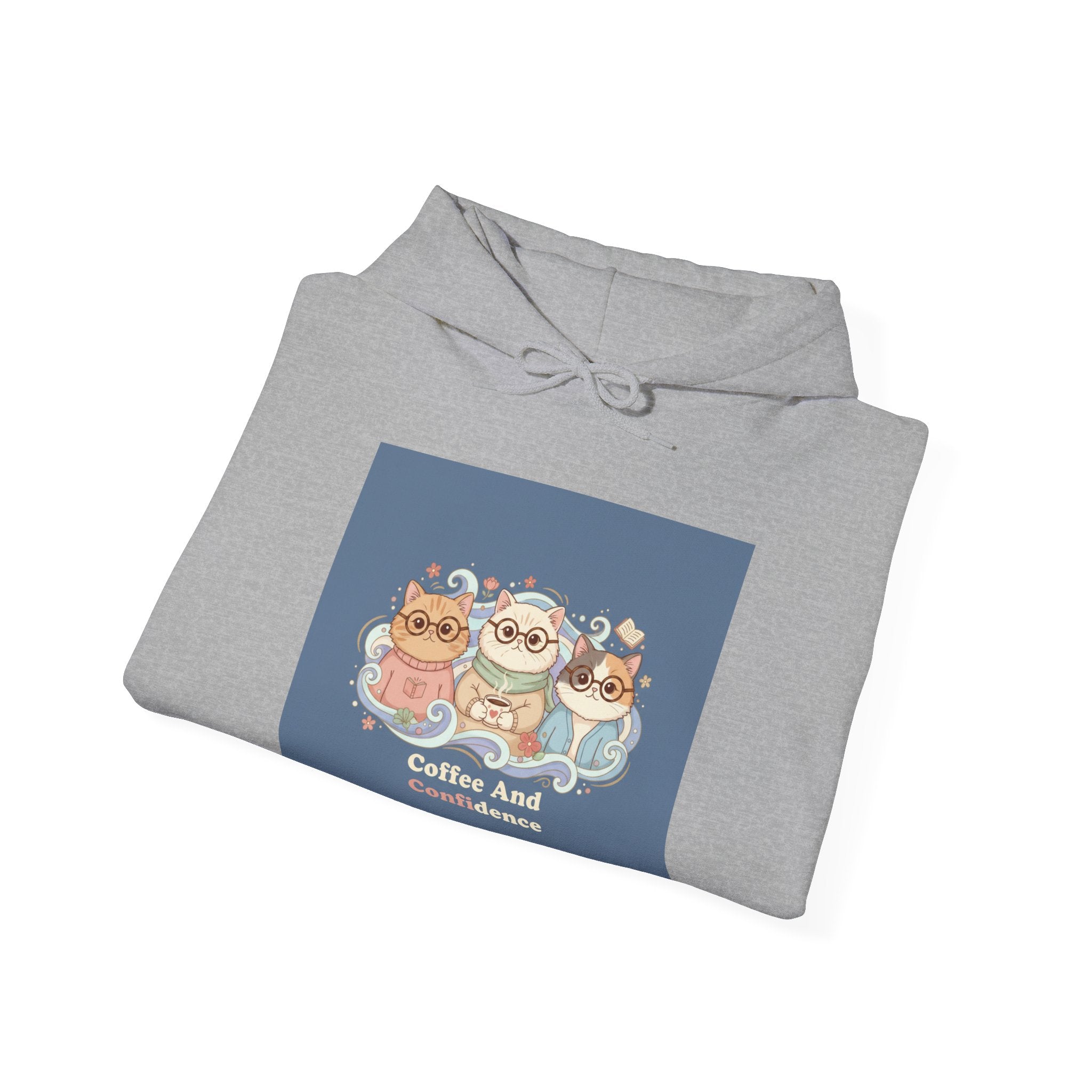 Cats With Glasses Hoodie – Coffee and Confidence