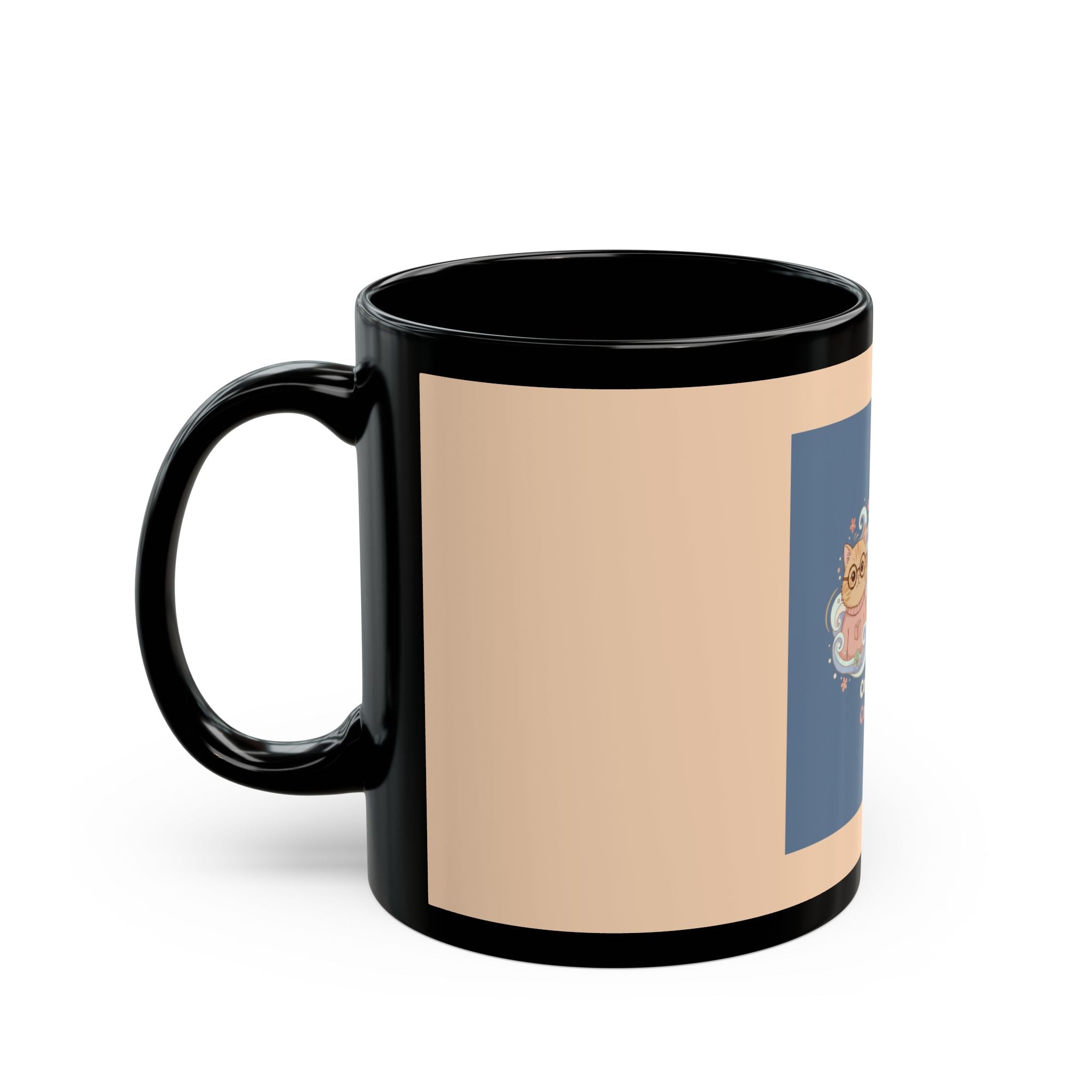 Cats With Glasses Black Mug 11oz – Coffee and Confidence