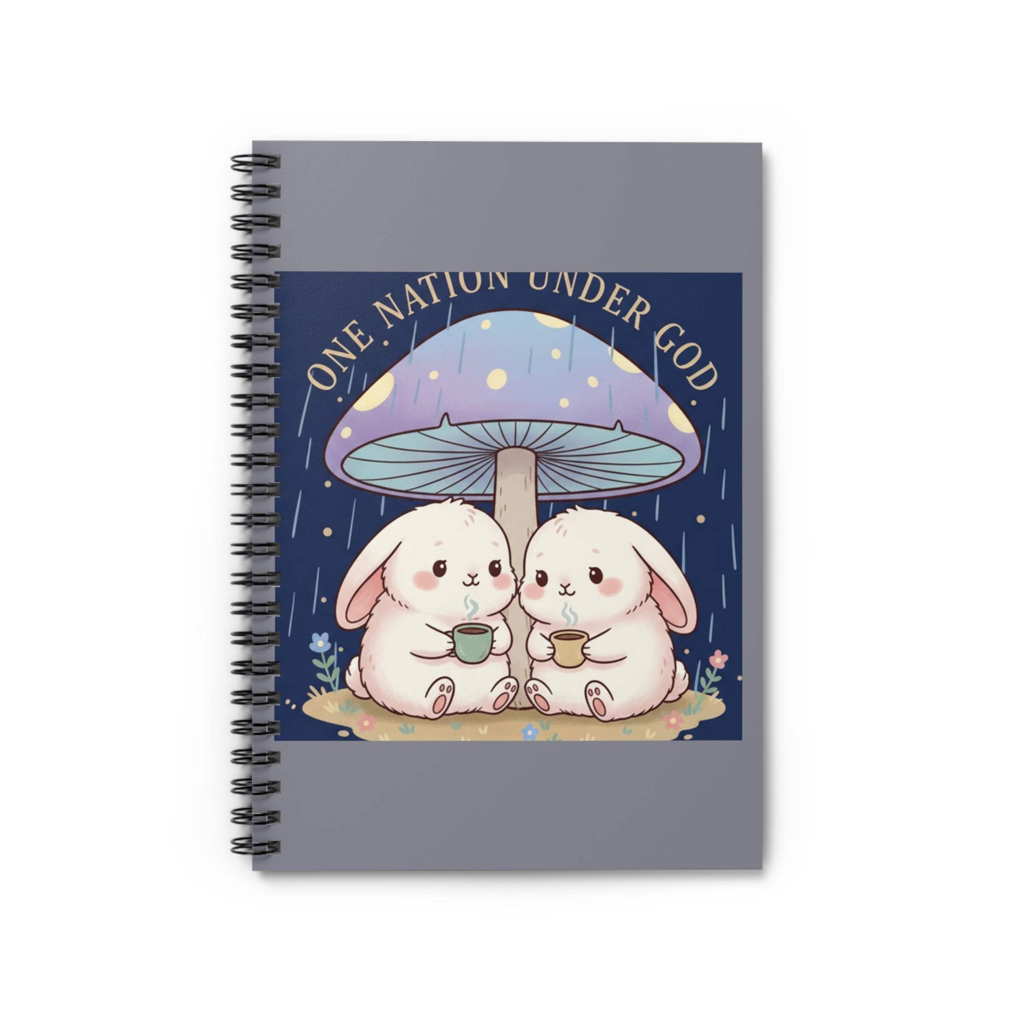 Two Cute Bunnies Spiral Notebook – One Nation Under God
