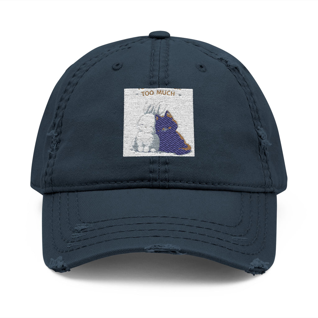"YOU'RE NEVER TOO MUCH" Black Cat Dad Hat | College Girl Gift | Fashion | KayKay Classics