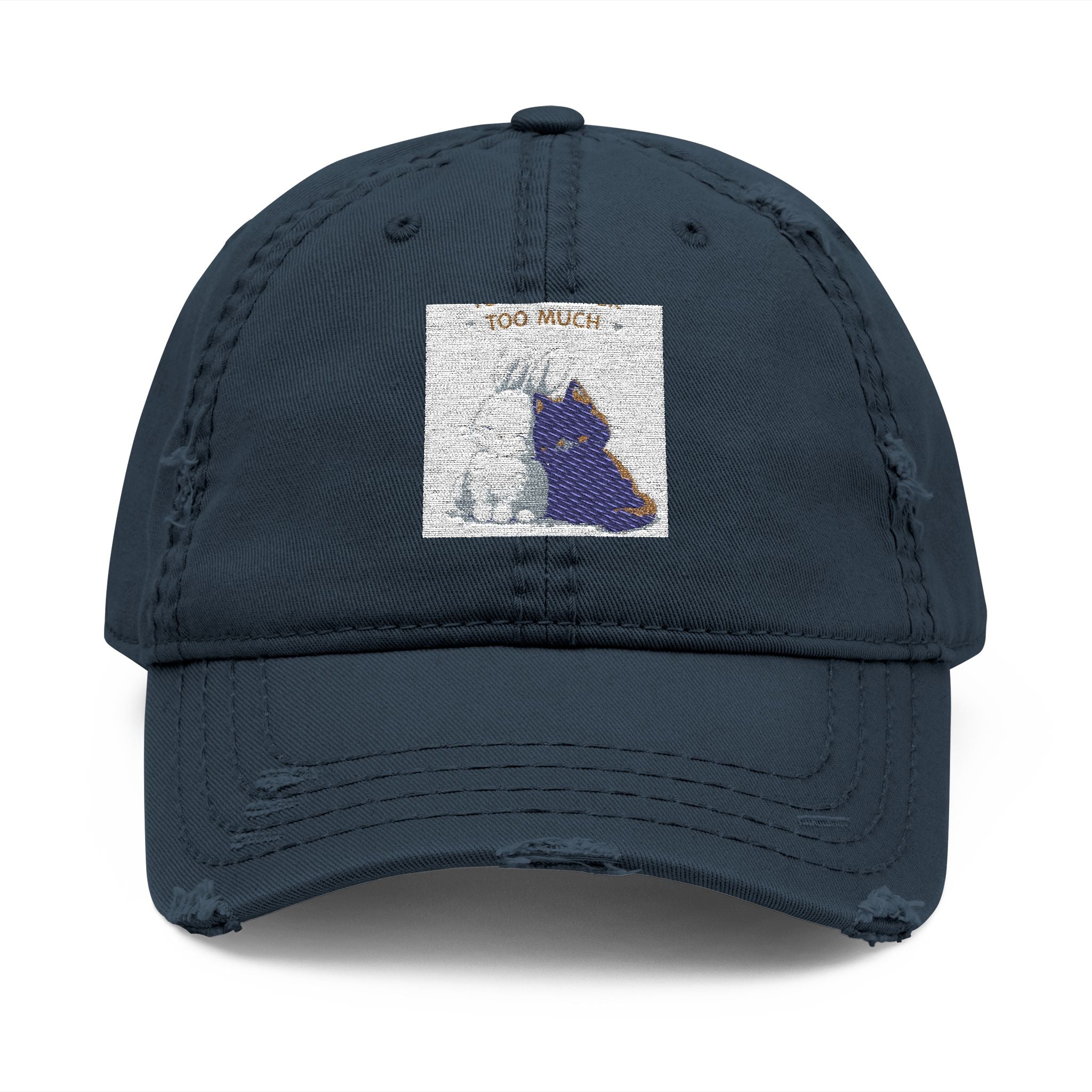 "YOU'RE NEVER TOO MUCH" Black Cat Dad Hat | College Girl Gift | Fashion | KayKay Classics