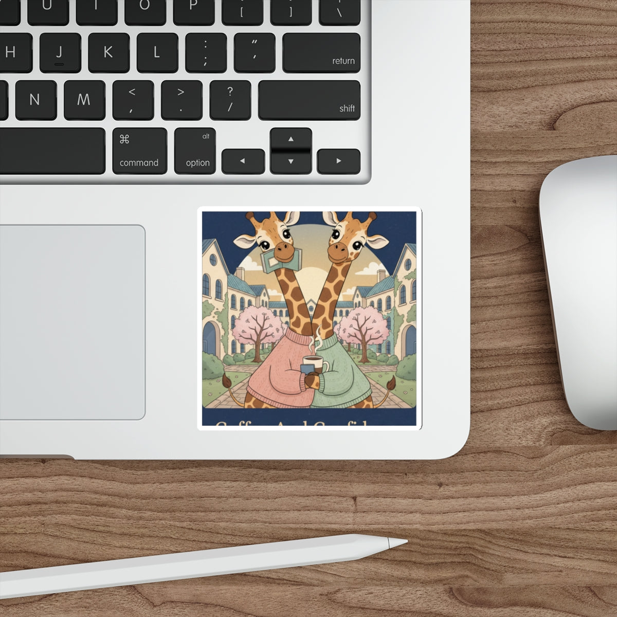 Giraffes Die-Cut Sticker – Coffee and Confidence