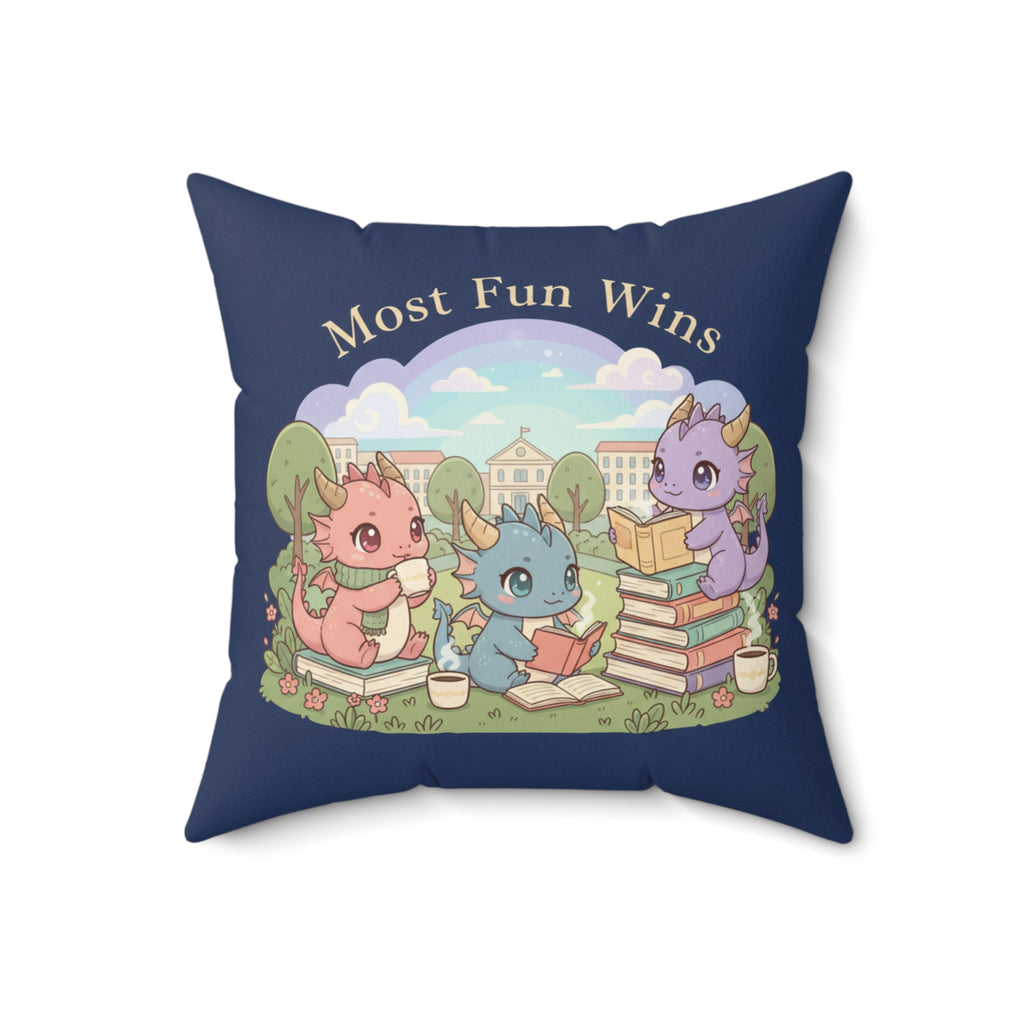 Baby Dragons Square Pillow – Most Fun Wins