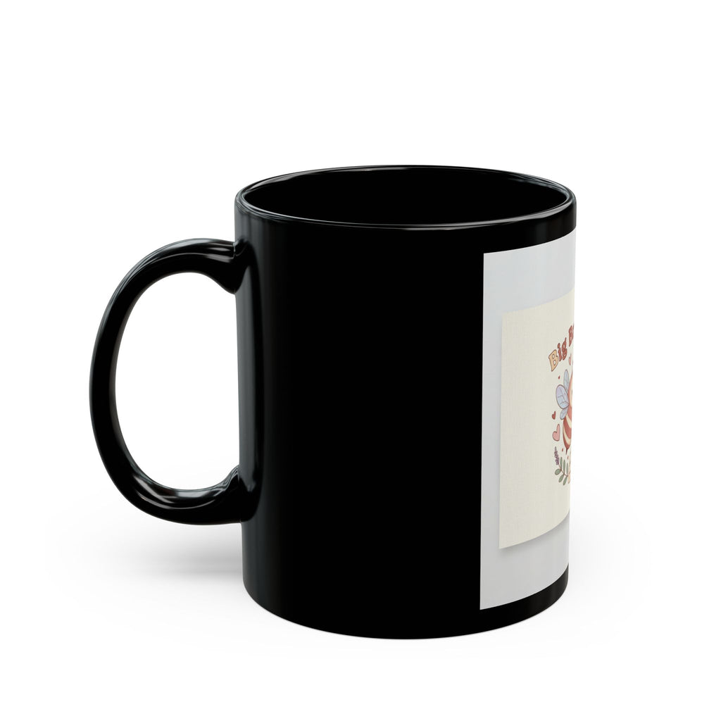 Big Brain Energy Bees Black Mug 11oz