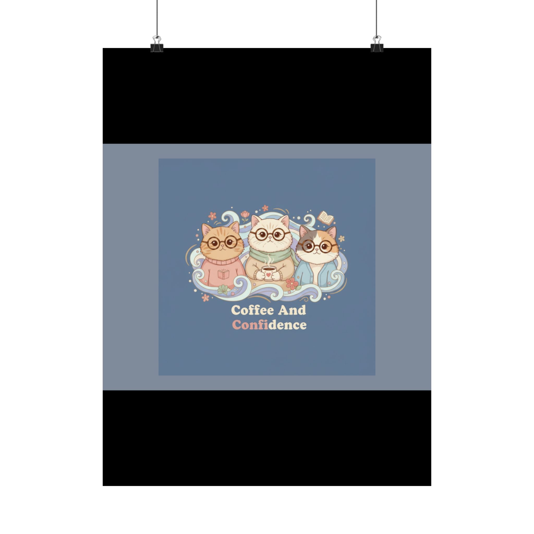 Cats With Glasses Poster – Coffee and Confidence