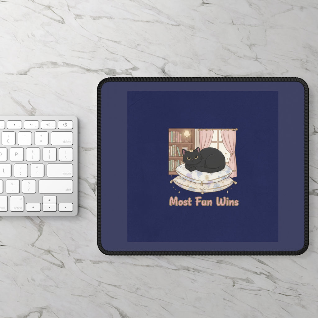 Black Cat Mouse Pad – Most Fun Wins