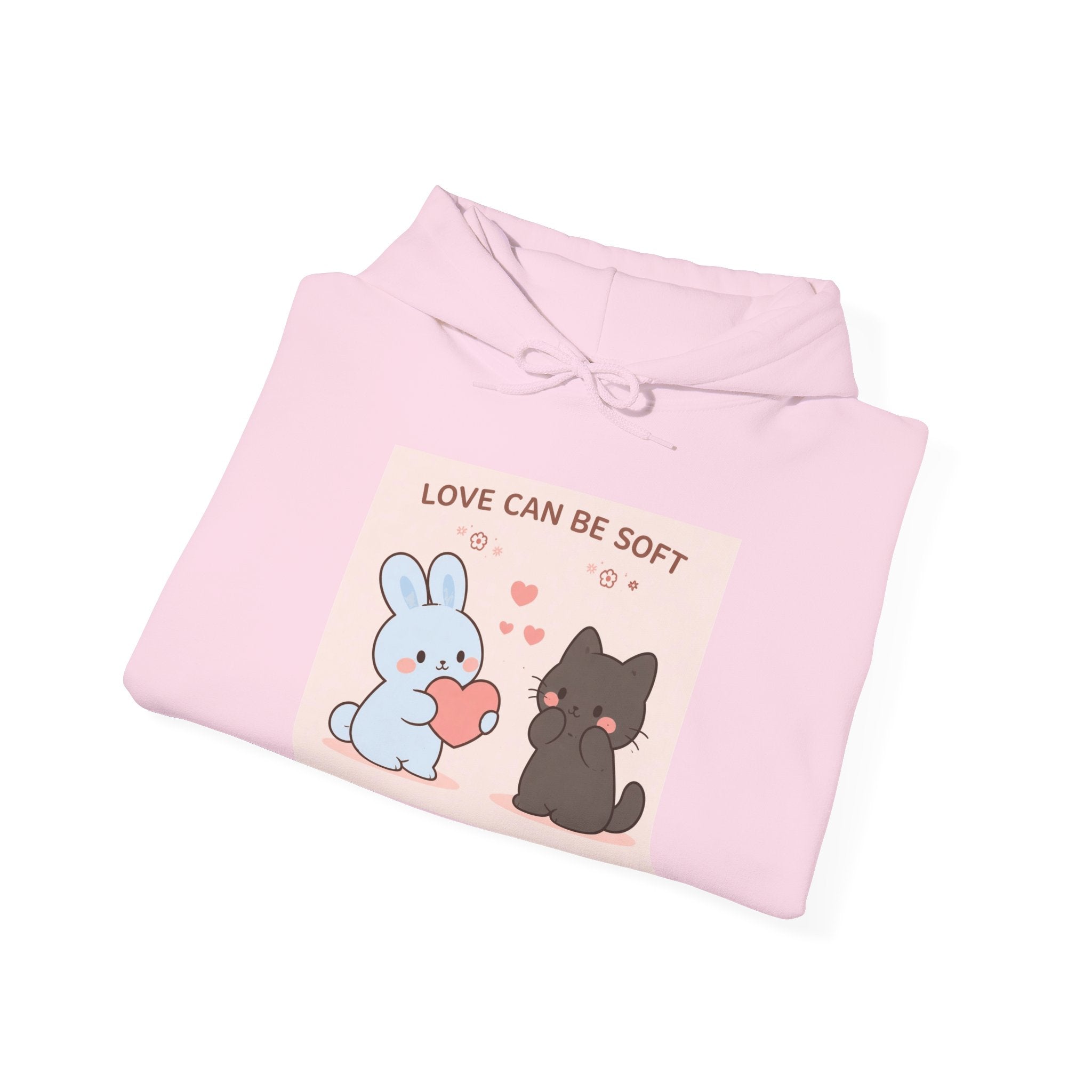 "LOVE CAN BE SOFT" Black Cat Hoodie | College Girl Gift | Fashion | KayKay Classics