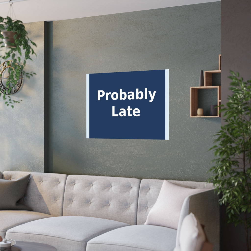"Probably Late" Black Cat Poster | Trendy Gift for Her | Lifestyle | KayKay Classics