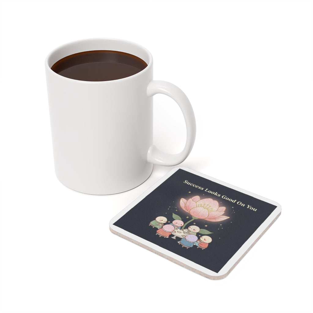 Tiny Chibi Creatures Cork Coaster – Success Looks Good on You