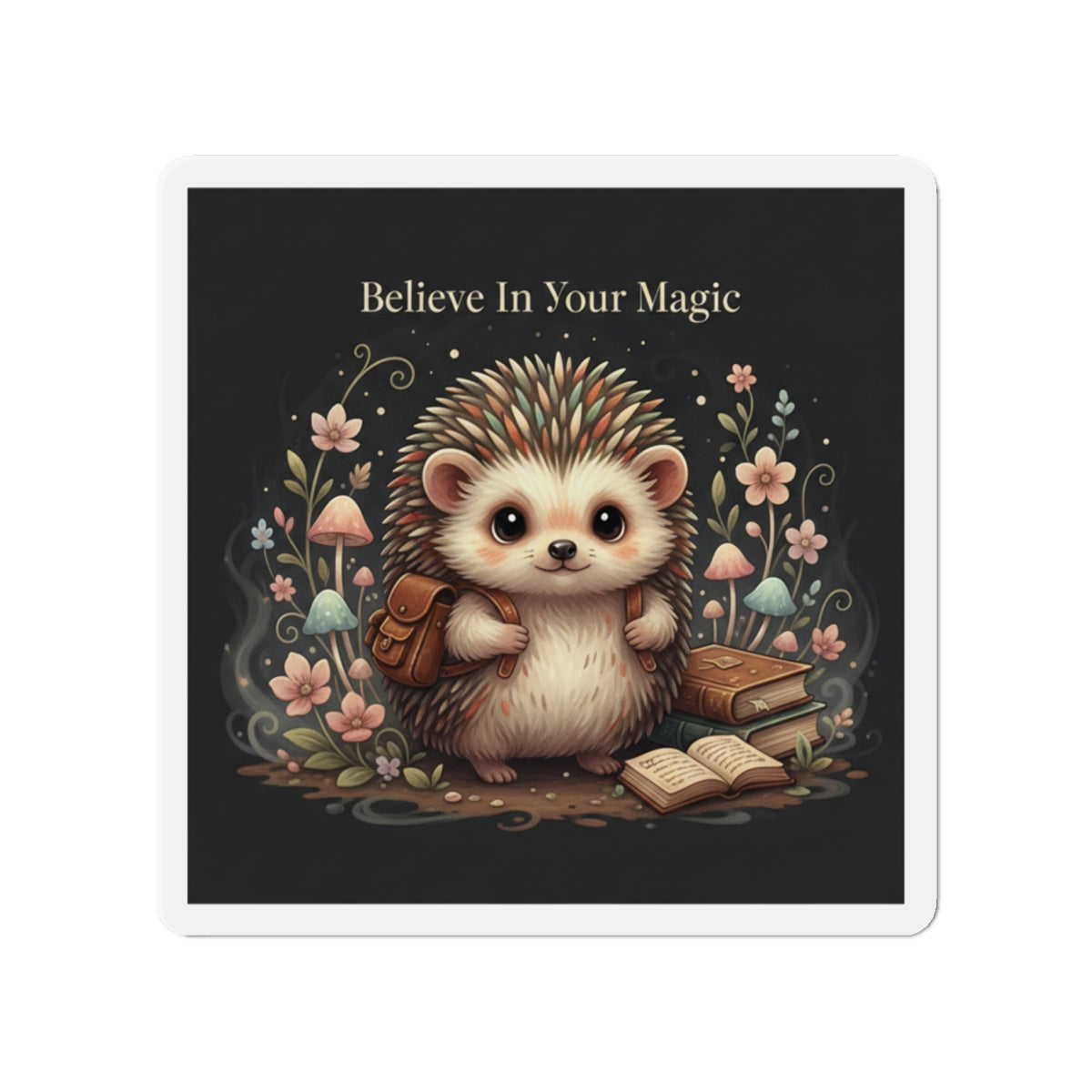 Hedgehog Die-Cut Magnet – Believe in Your Magic