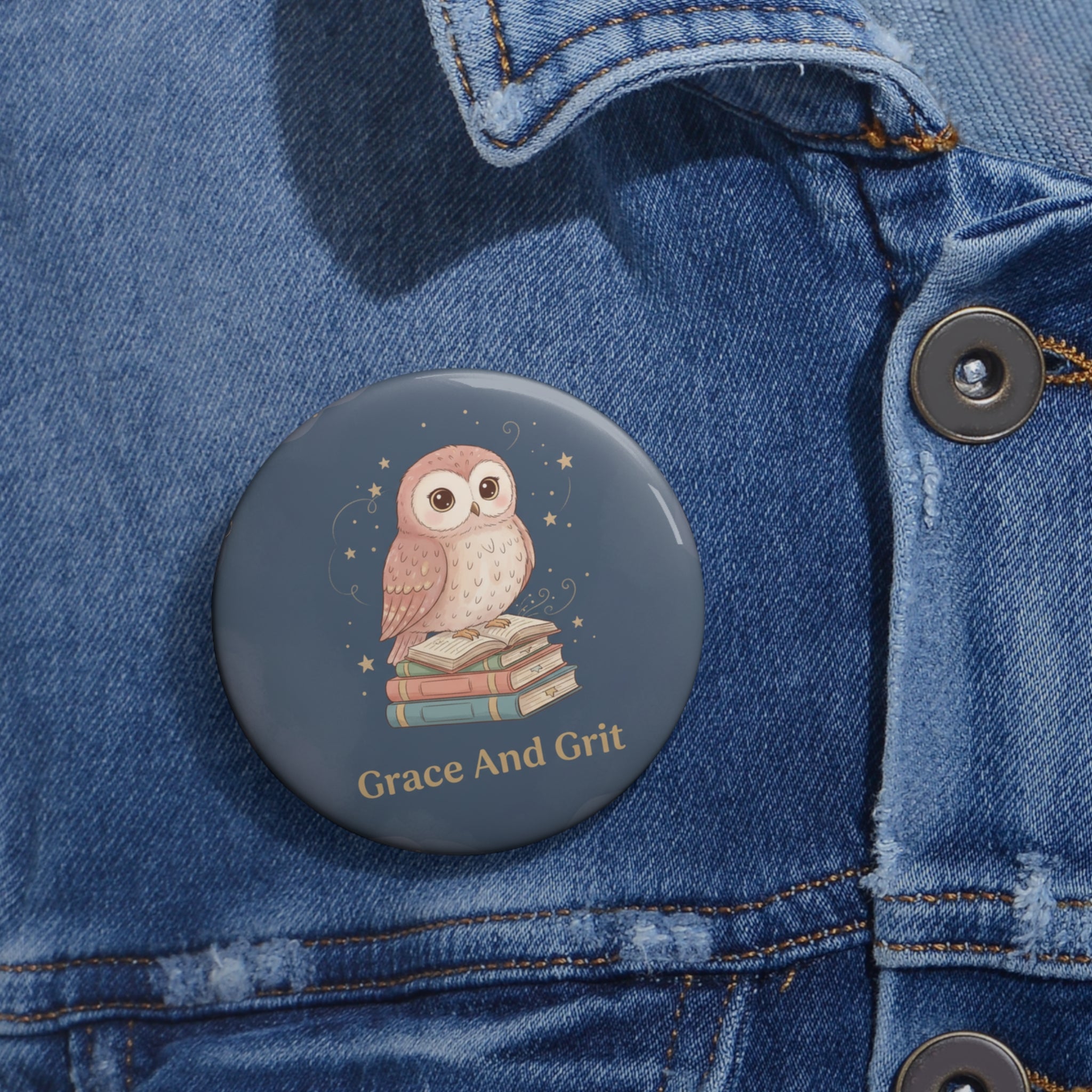 Owl Pin Button – Grace and Grit