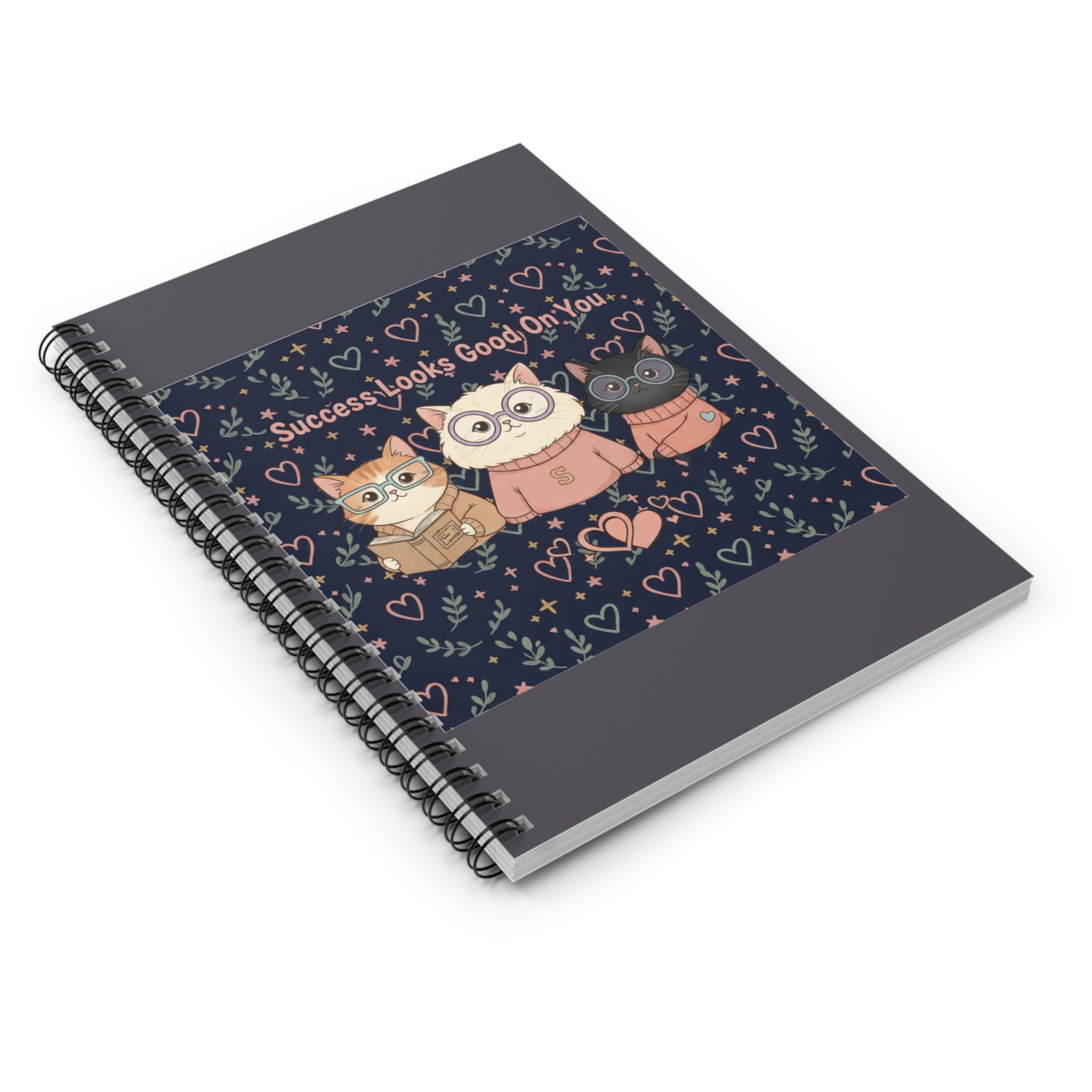Cats With Glasses Spiral Notebook – Success Looks Good on You