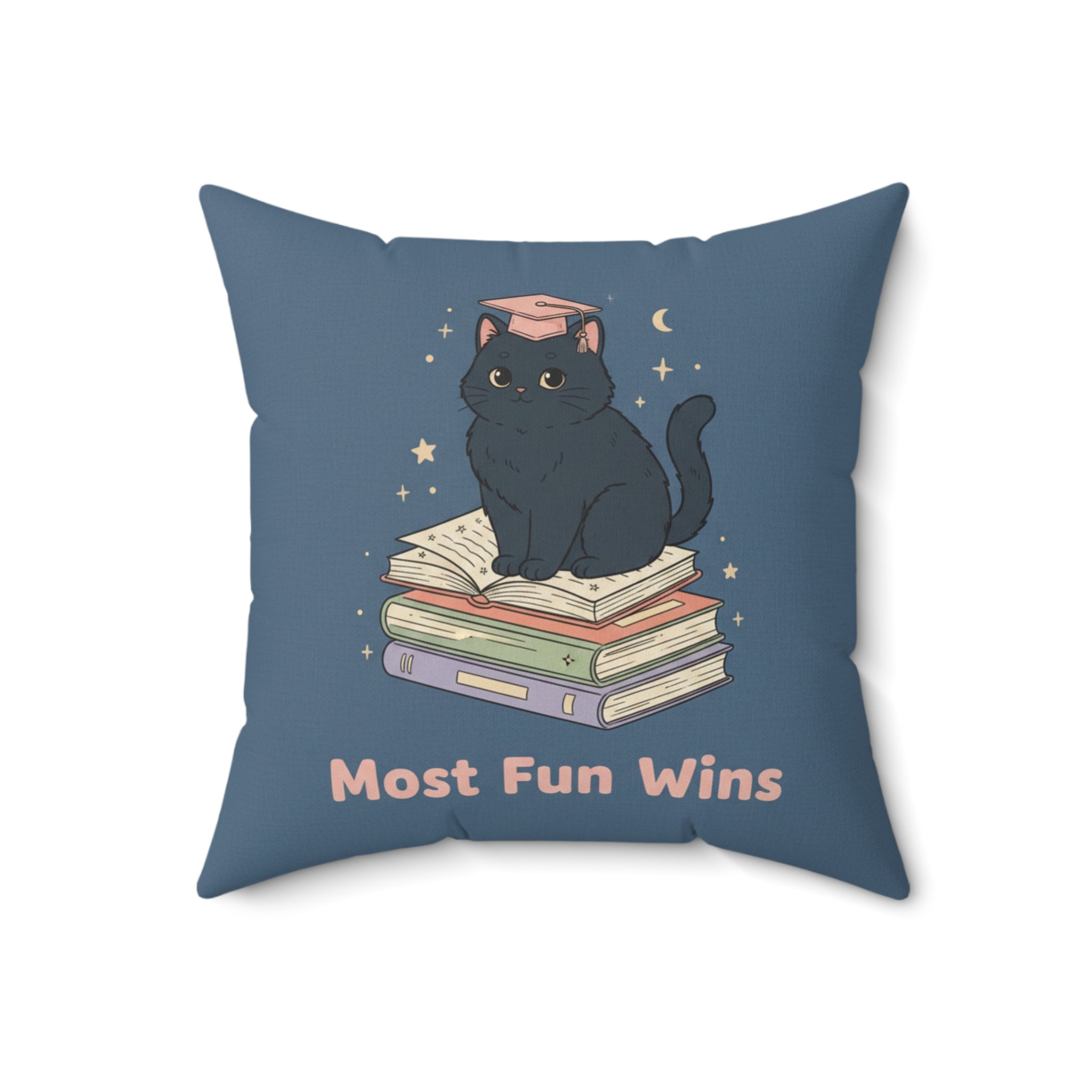 Black Cat Square Pillow – Most Fun Wins