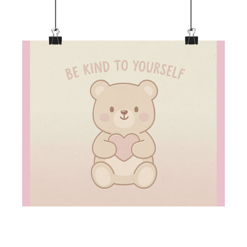 "BE KIND TO YOURSELF" Black Cat Poster | College Girl Gift | Fashion | KayKay Classics