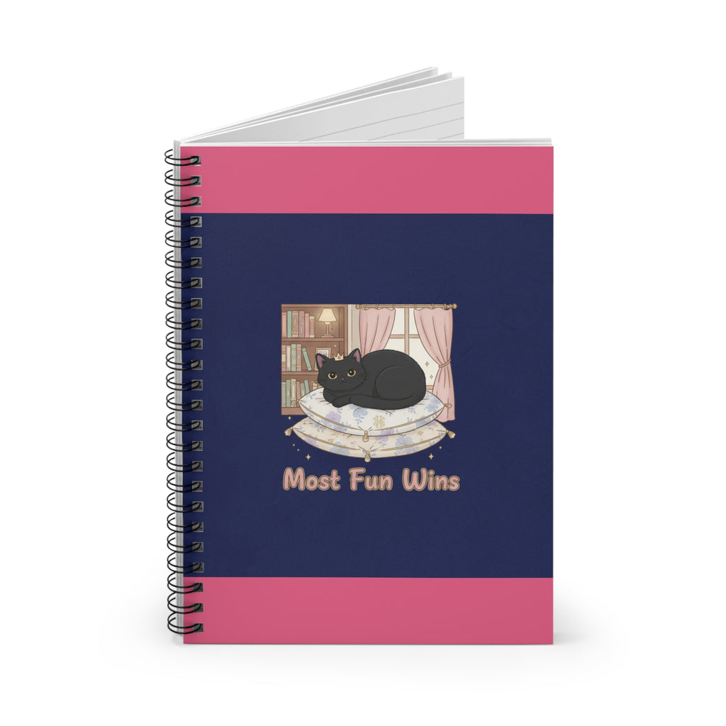 Black Cat Spiral Notebook – Most Fun Wins