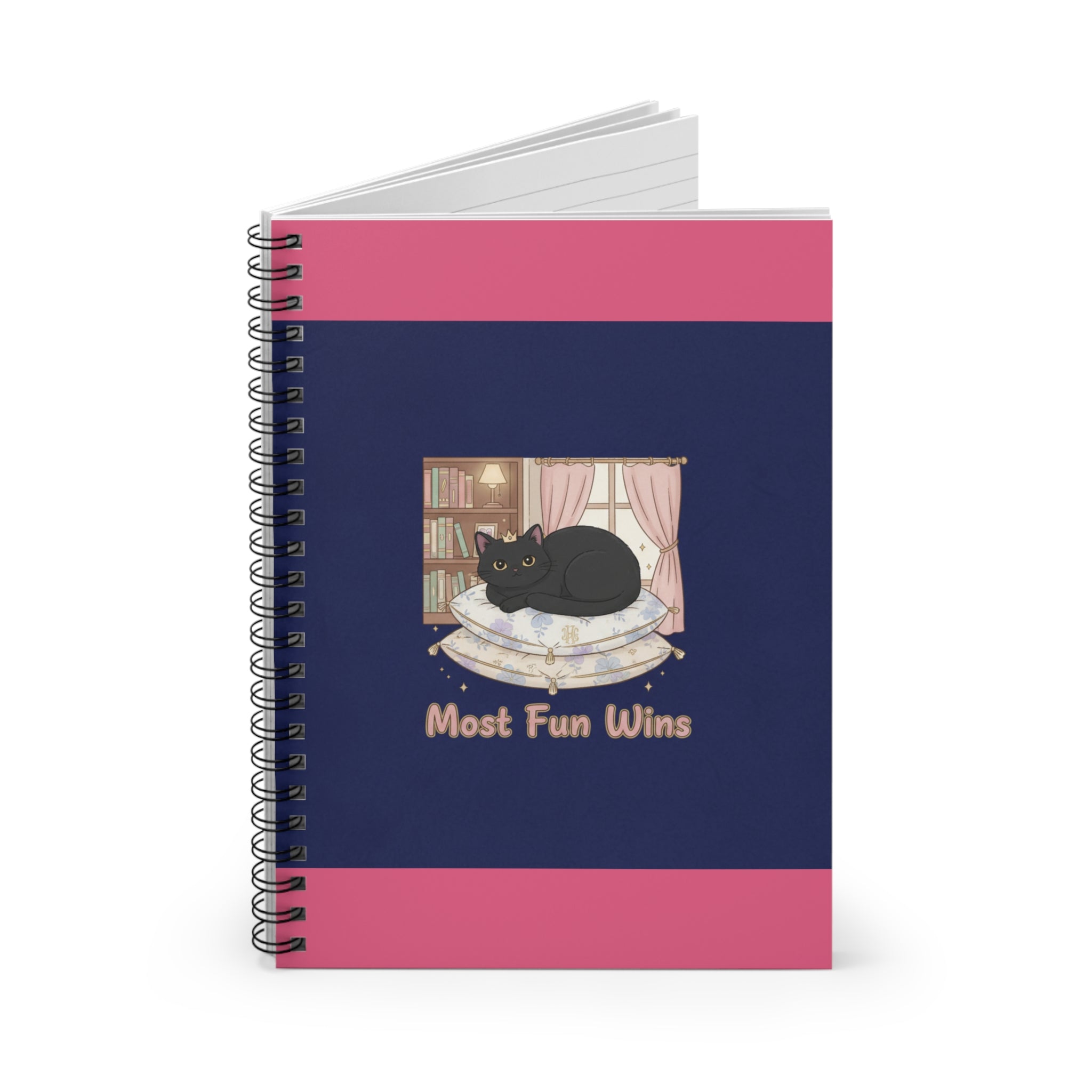 Black Cat Spiral Notebook – Most Fun Wins