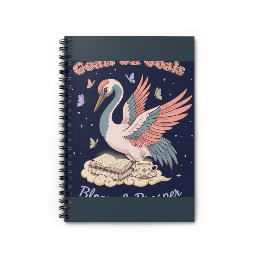 Crane Spiral Notebook – Goals on Goals Bloom Prosper