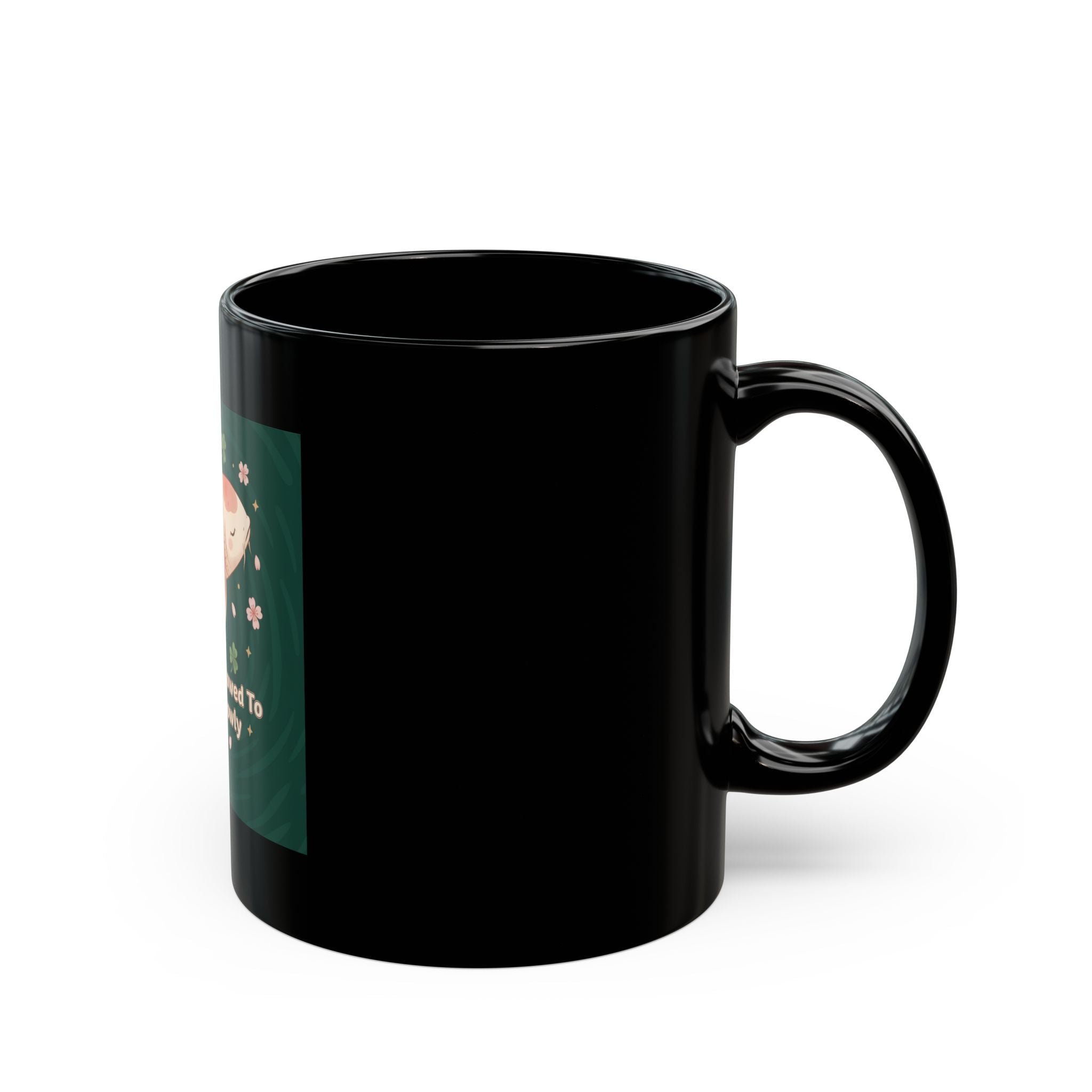 Bunny Black Mug 11oz – You Are Allowed to Grow Slowly