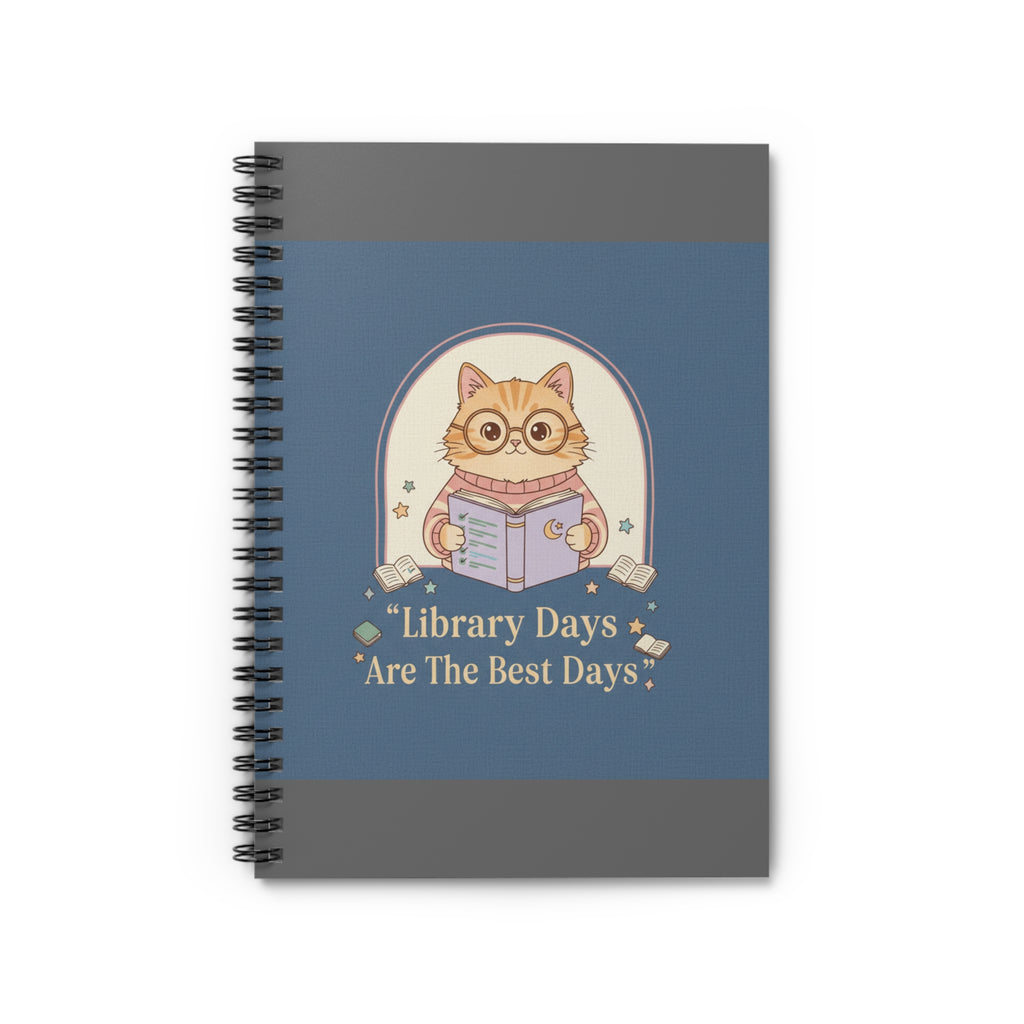 Cat Spiral Notebook – Library Days Are the Best Days