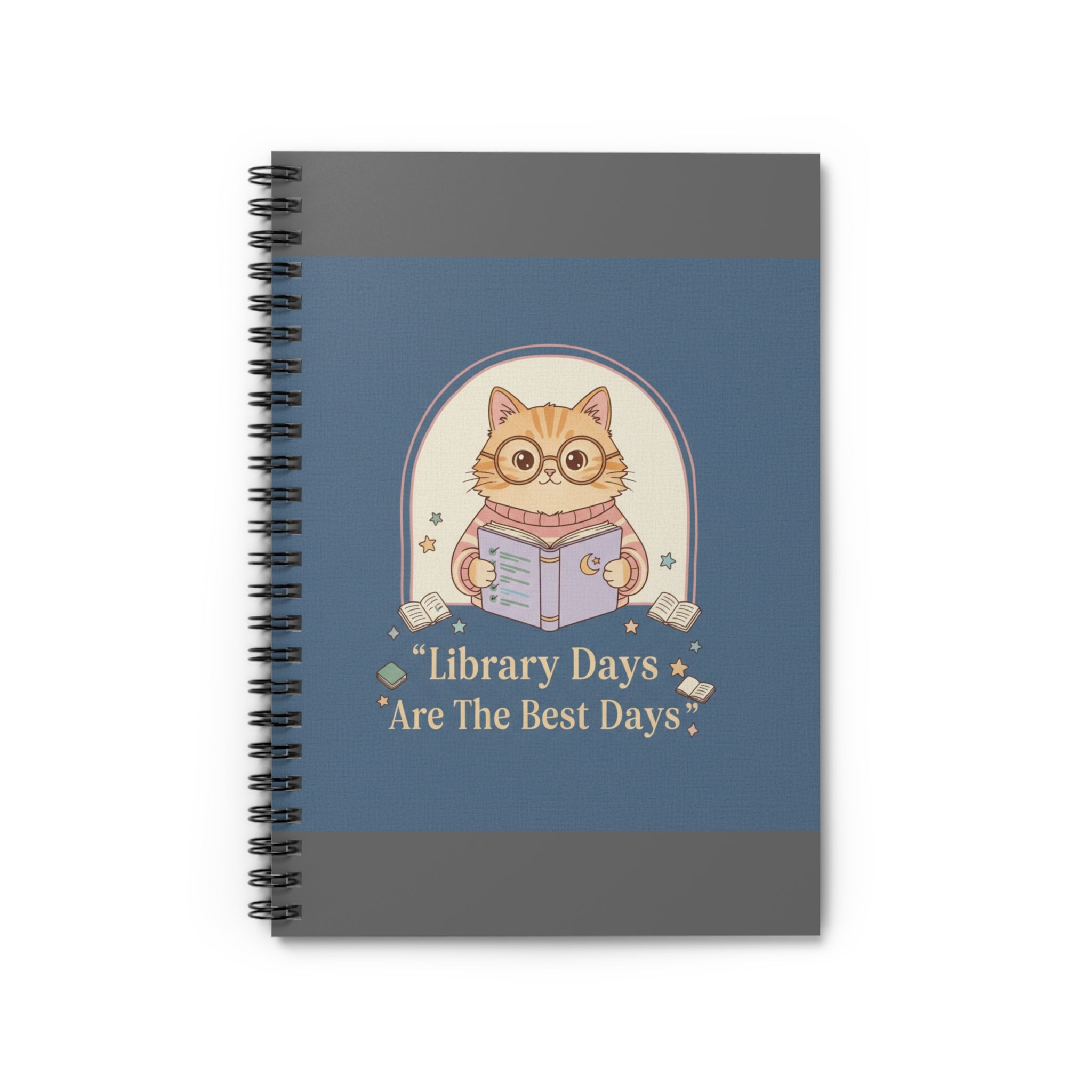 Cat Spiral Notebook – Library Days Are the Best Days