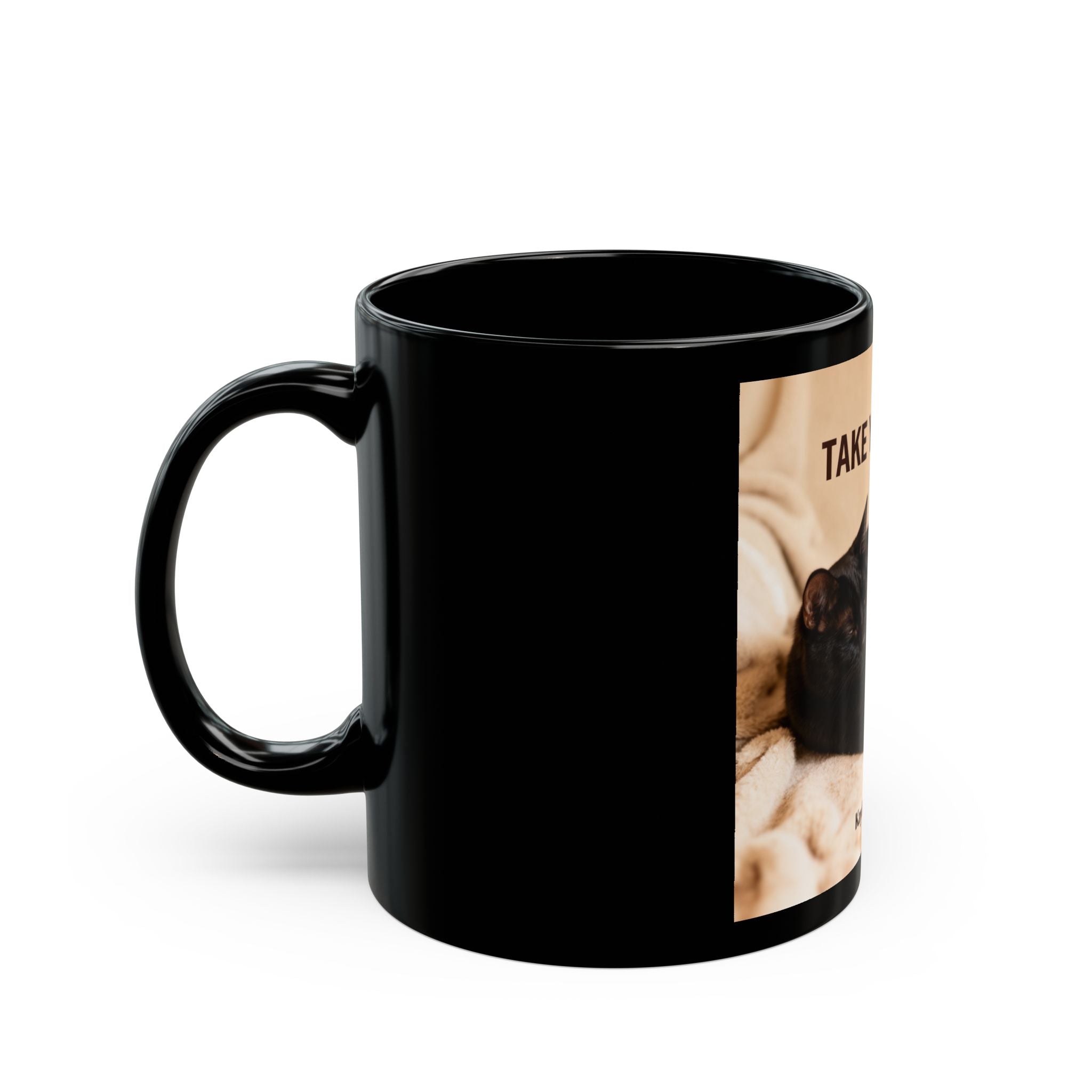 TAKE YOUR TIME Black Mug