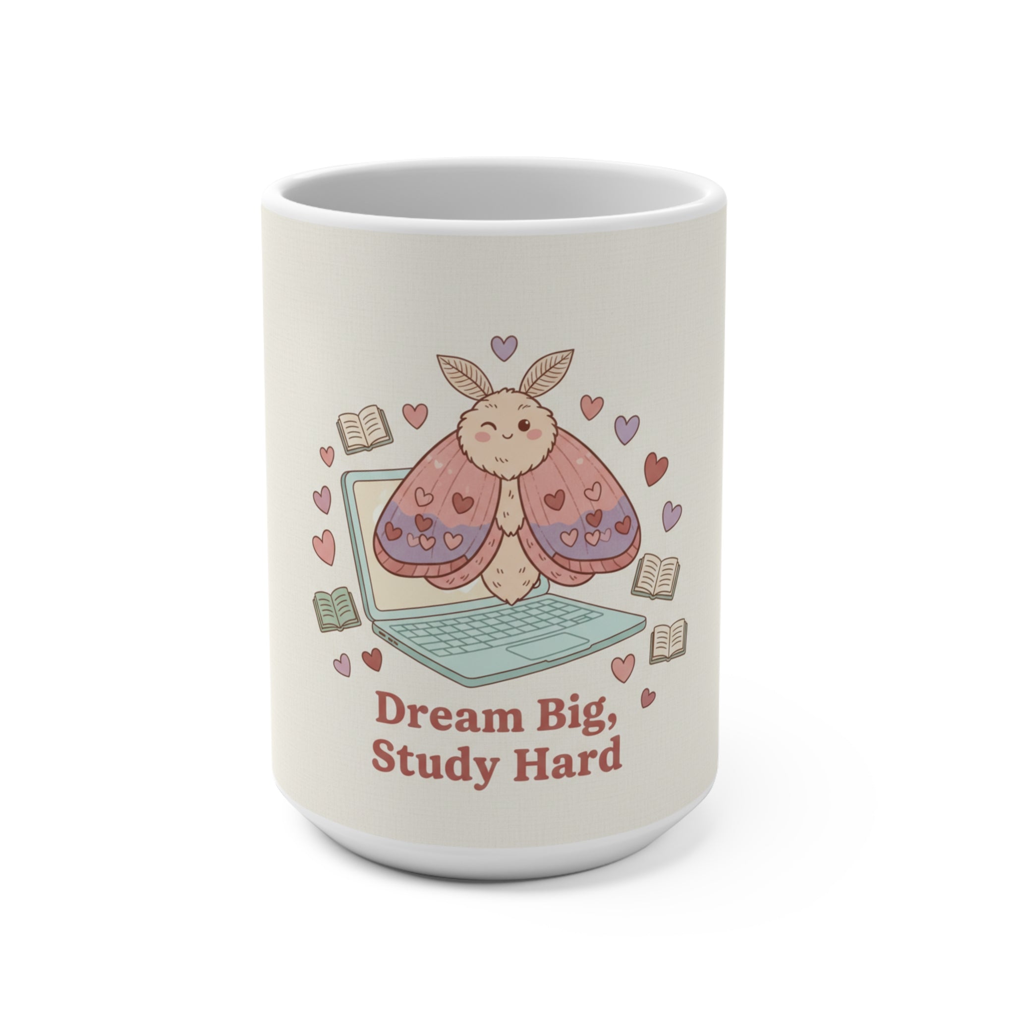 Dream Big, Study Hard Moth Mug 15oz