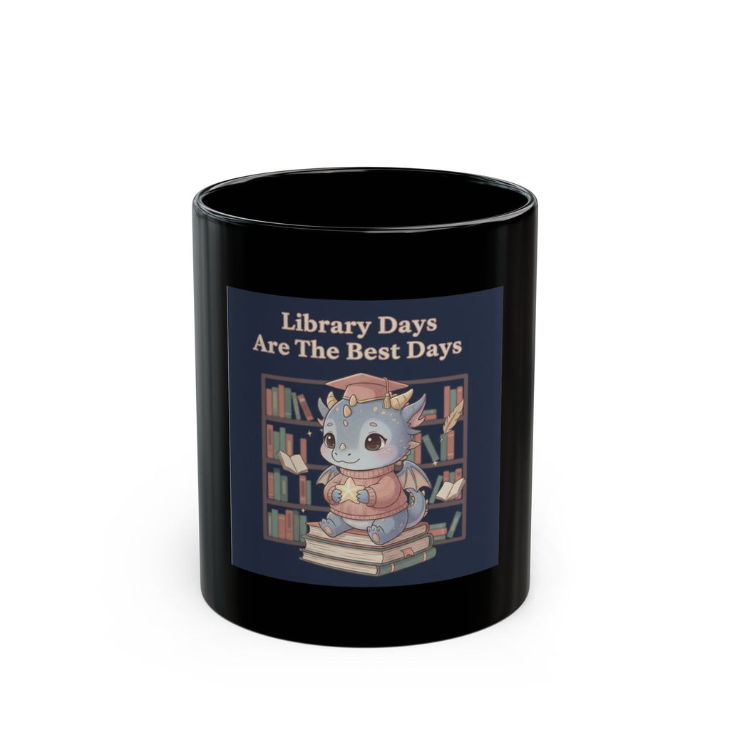 Bunny Black Mug 11oz – Library Days Are the Best Days