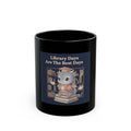 Bunny Black Mug 11oz – Library Days Are the Best Days