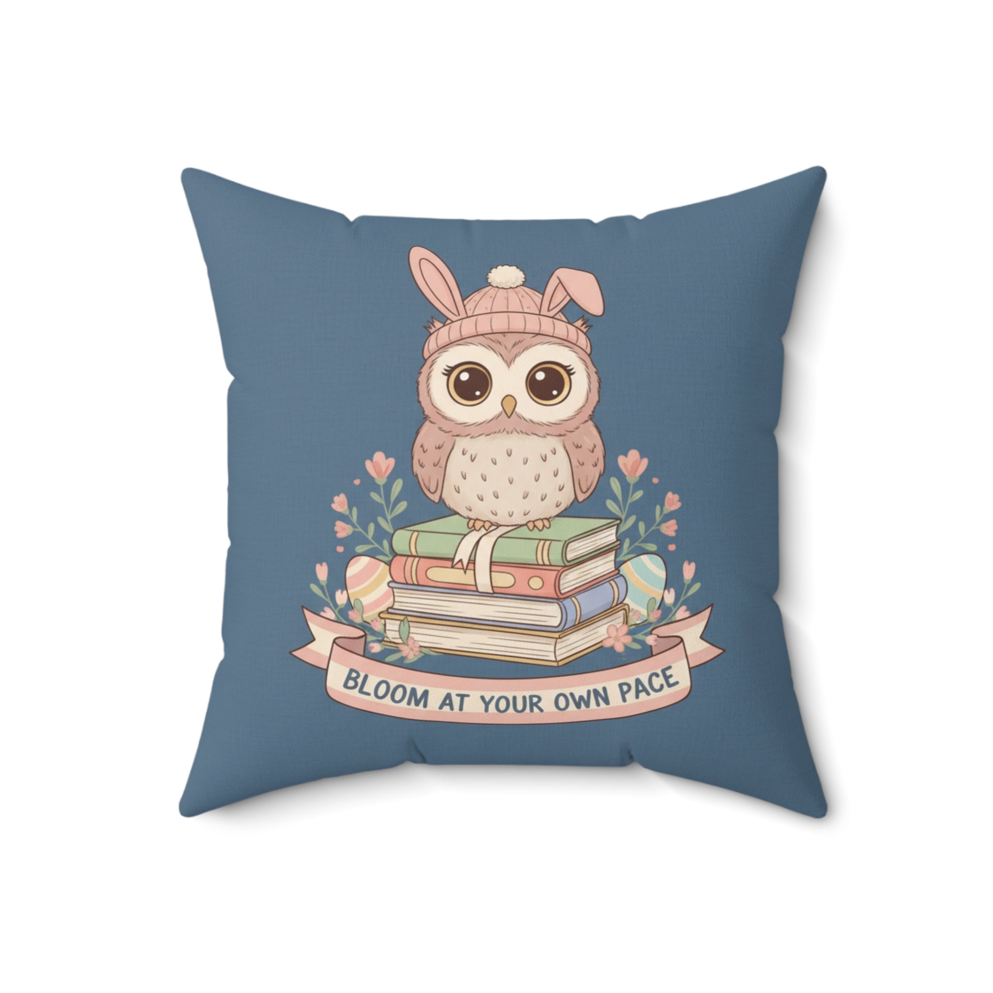 Bunny Square Pillow – Bloom at Your Own Pace