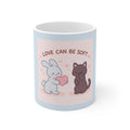 "LOVE CAN BE SOFT" Black Cat Mug | College Girl Gift | Fashion | KayKay Classics