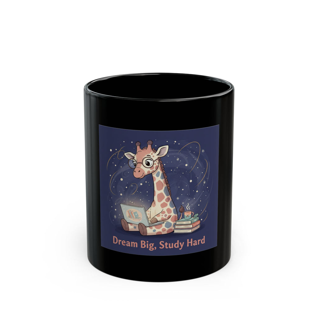 Bunny Black Mug 11oz – Dream Big Study Hard