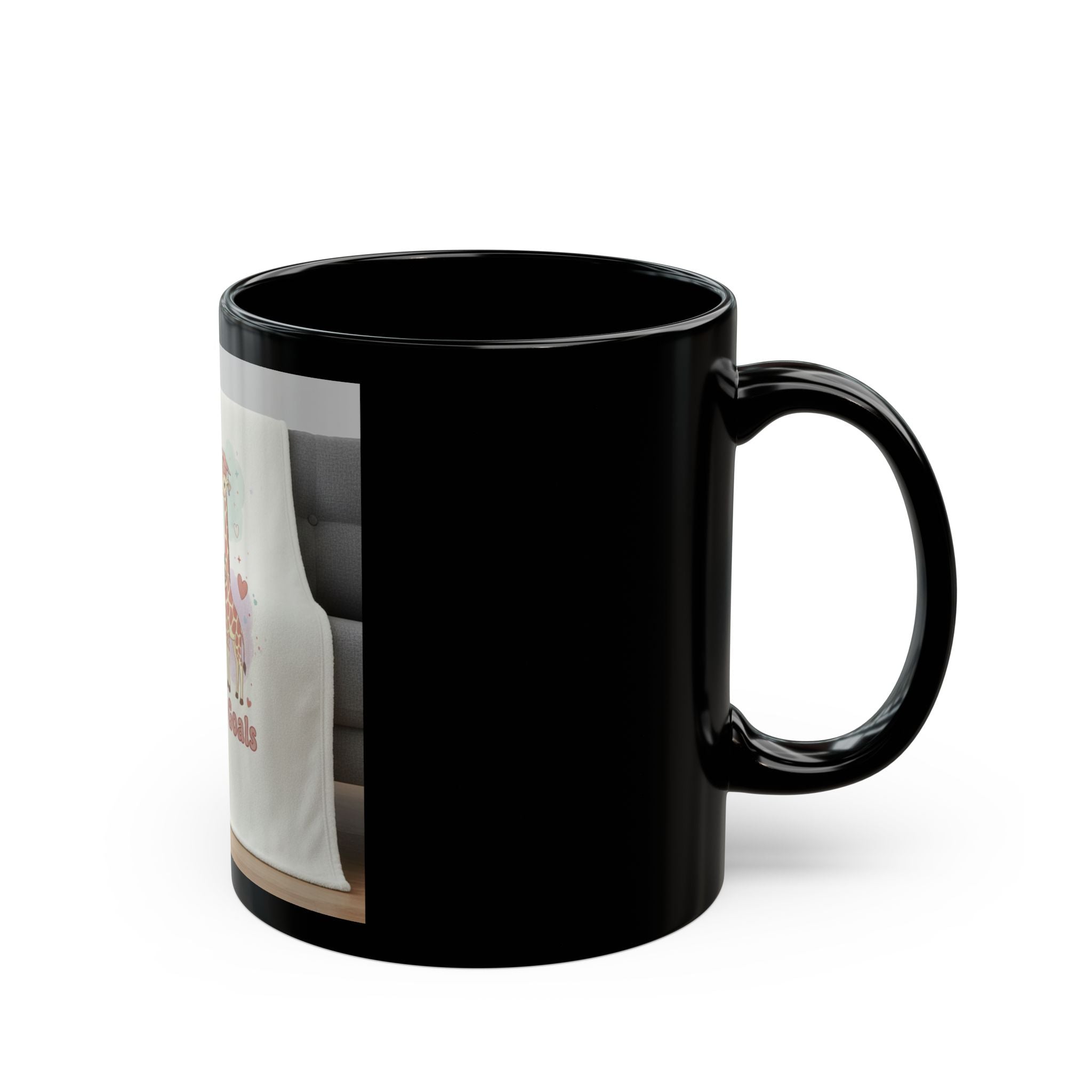 Goals On Goals Giraffe Black Mug 11oz