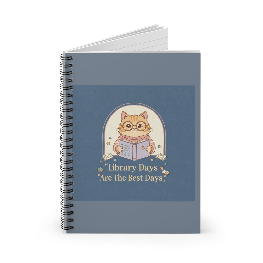 Cat Spiral Notebook – Library Days Are the Best Days