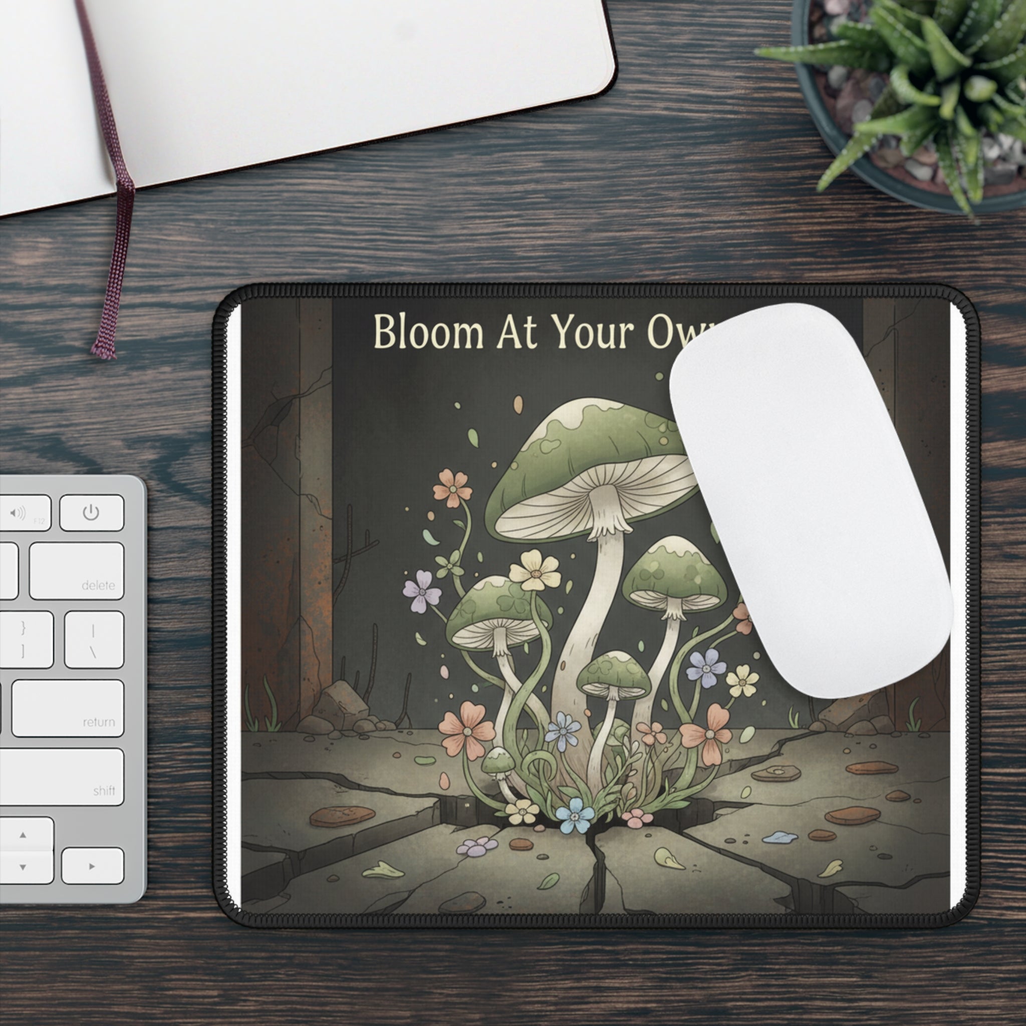 Black Cat Mouse Pad – Bloom at Your Own Pace