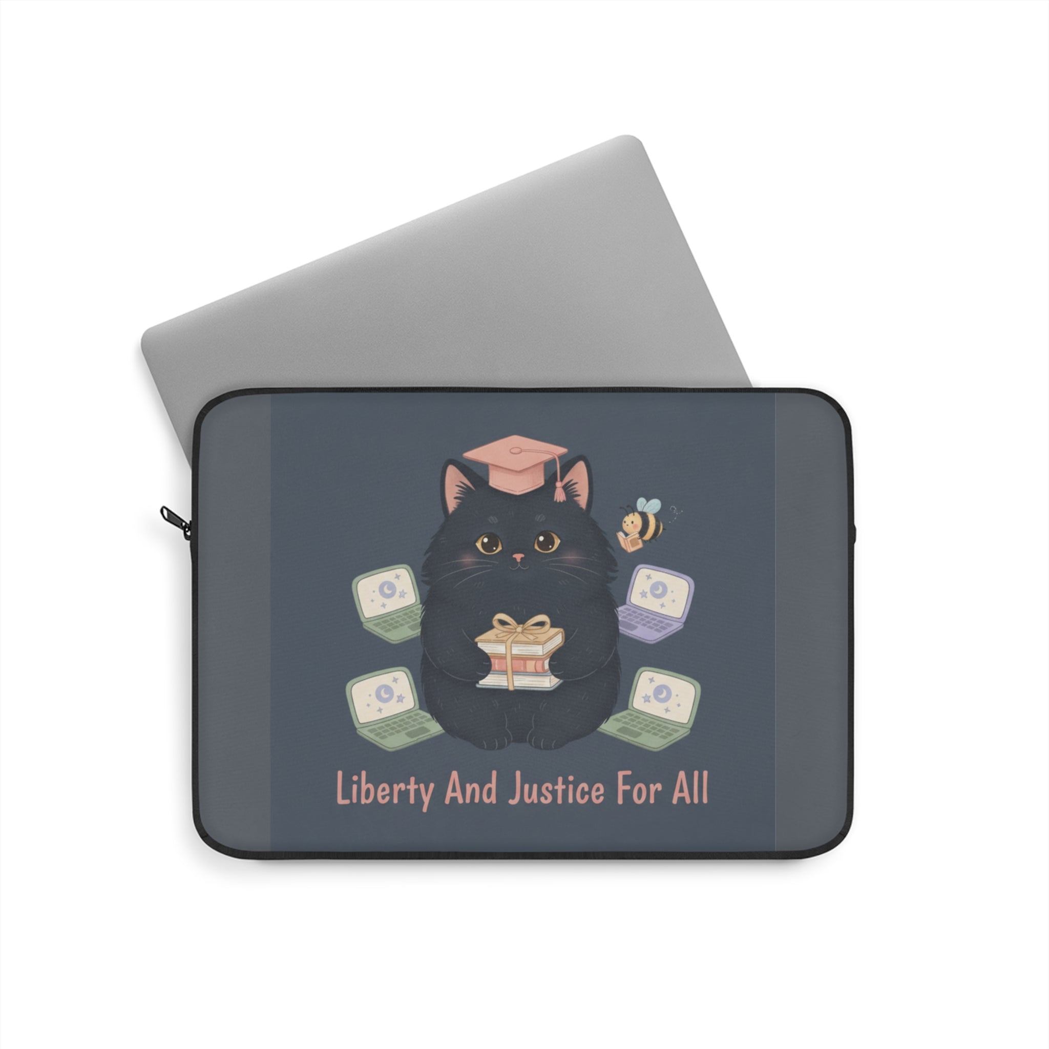 Black Cat Laptop Sleeve – Liberty and Justice for All