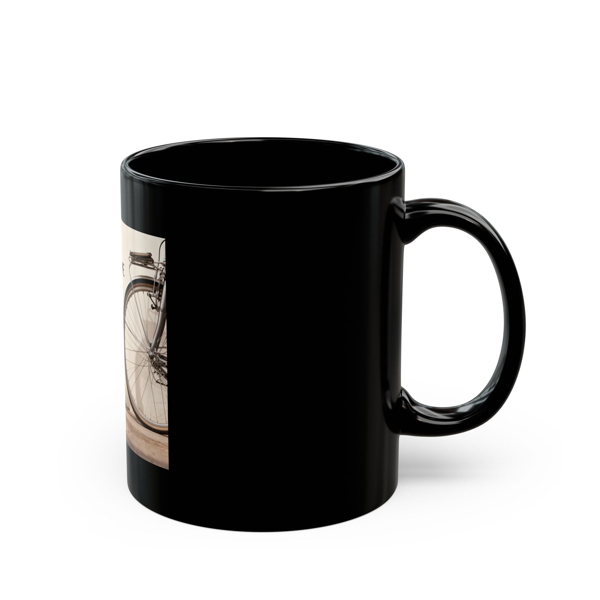 ONE STEP AT A TIME Cat Black Mug 11oz