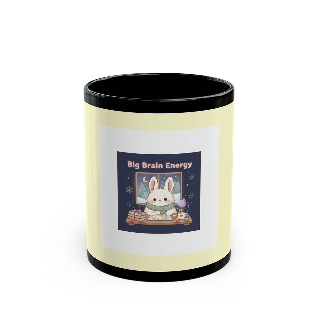 Bunny Black Mug 11oz – Big Brain Energy